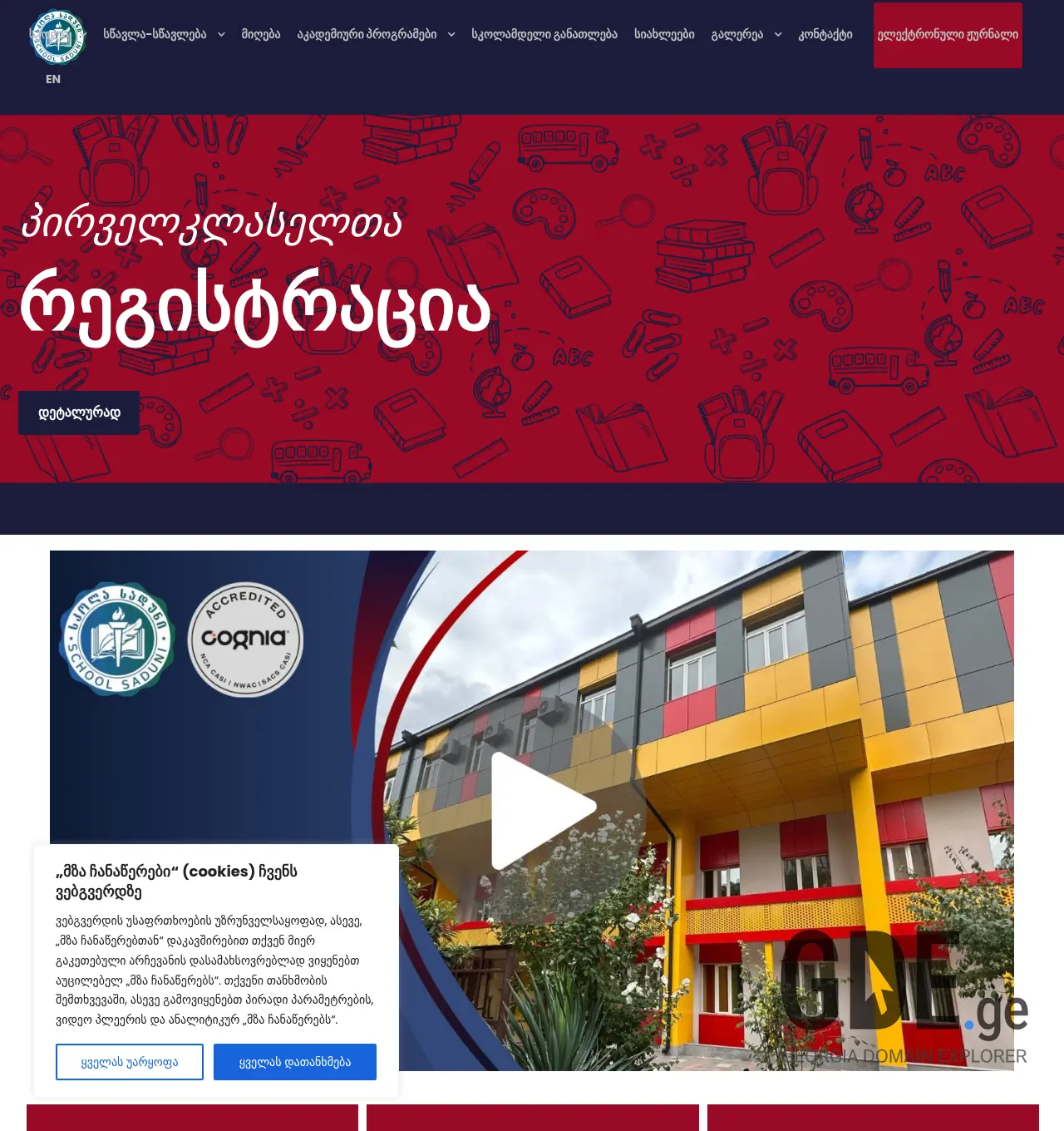 Screenshot of the site saduni.ge at 2026-06-04