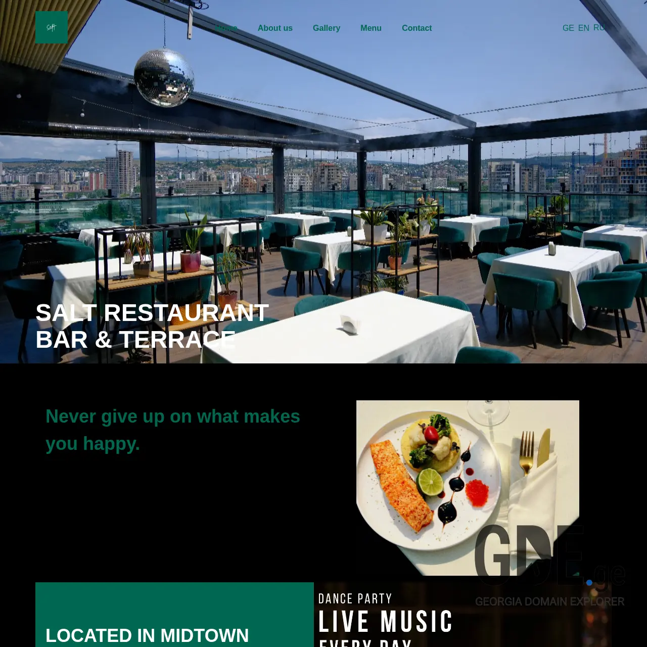 Screenshot of the site saltrestaurant.ge at 2026-04-02