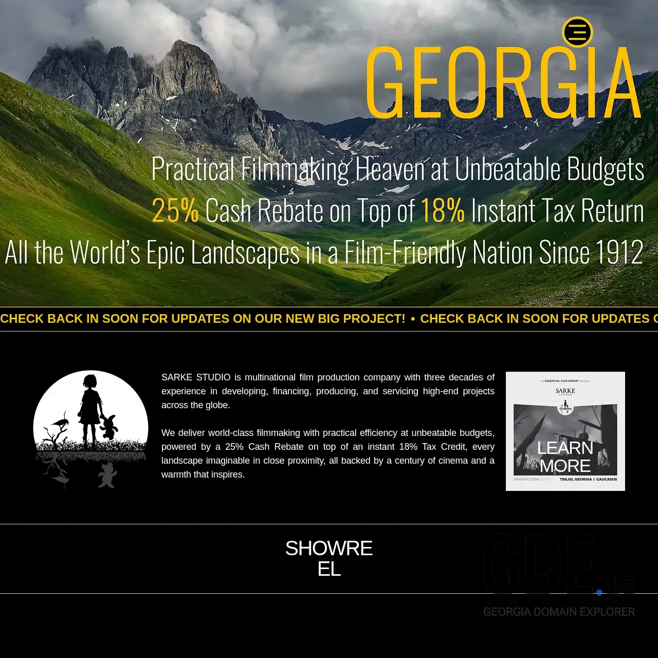 Screenshot of the site sarke.ge at 2026-03-02