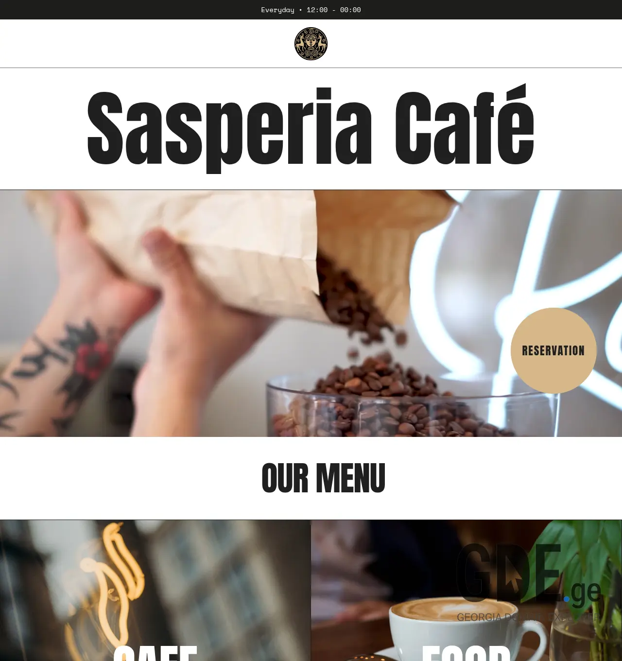 Screenshot of the site sasperiacafe.ge at 2026-07-14