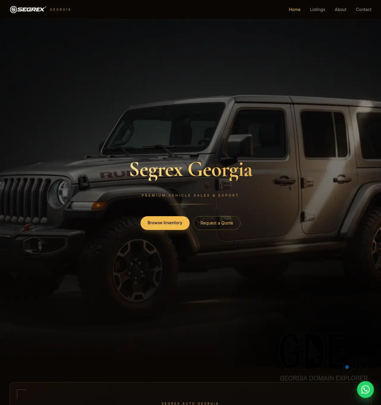 Screenshot of the site segrex.ge at 2026-07-15