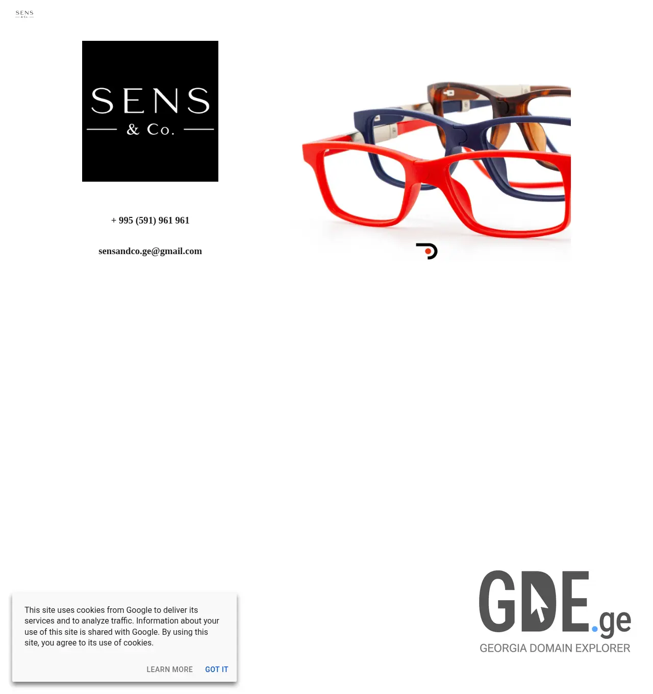 Screenshot of the site sensandco.ge at 2026-04-22