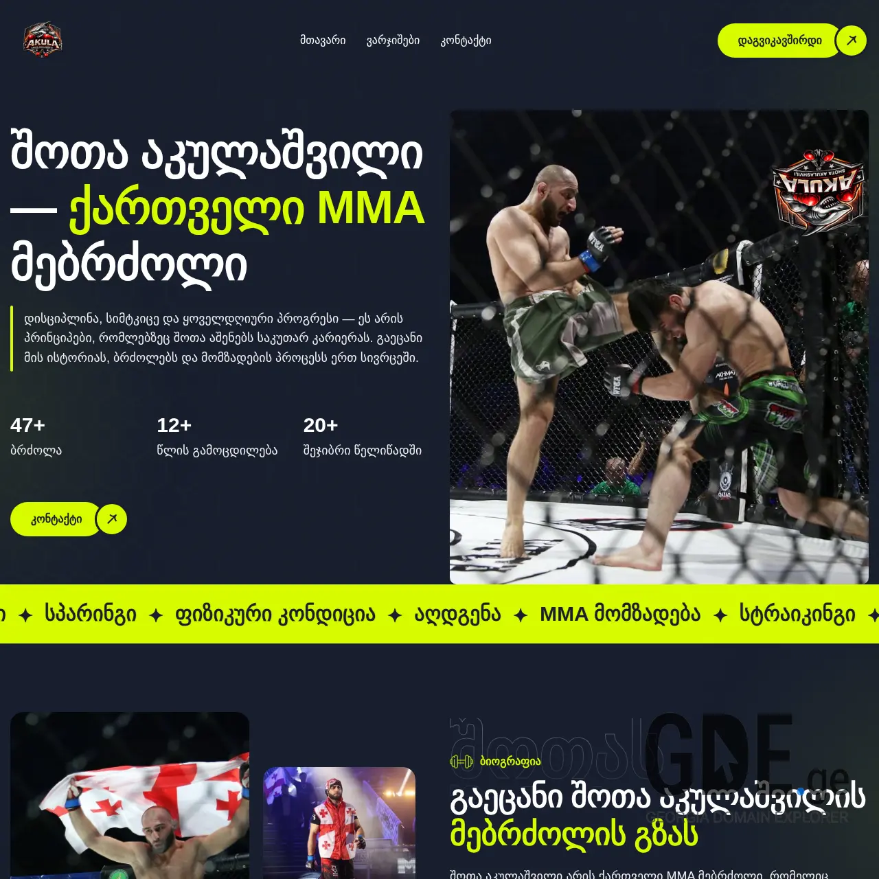 Screenshot of the site shotaakulashvili.ge at 2026-03-07