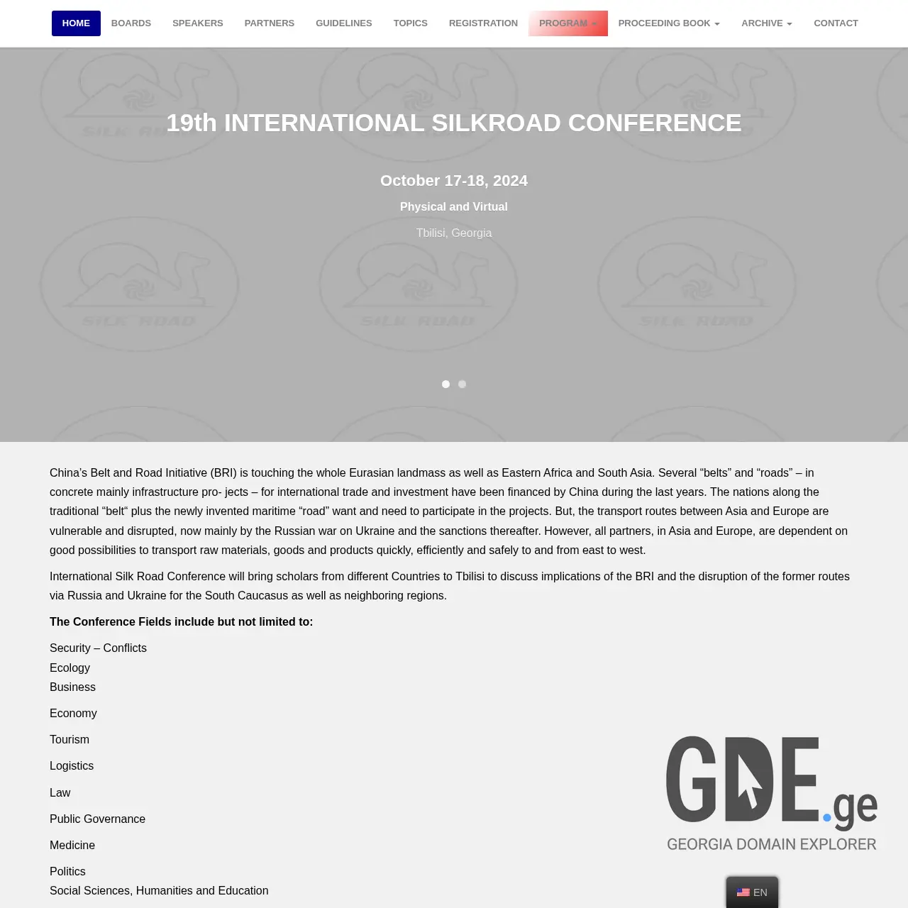 Screenshot of the site silkroad.ibsu.edu.ge at 2026-03-26