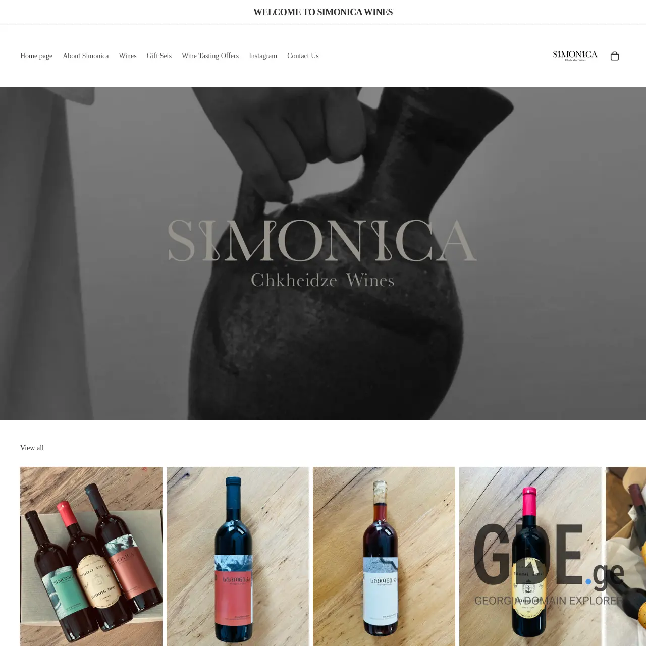 Screenshot of the site simonica.ge at 2026-04-02