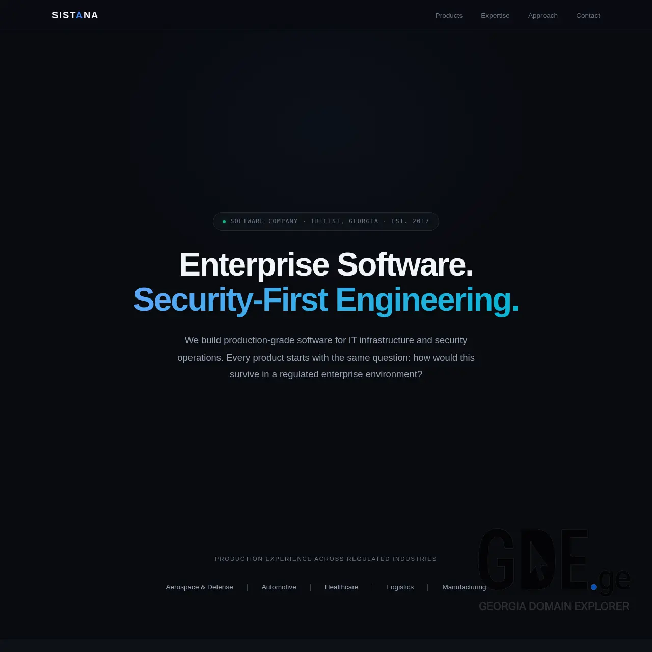 Screenshot of the site sistana.ge at 2026-03-26