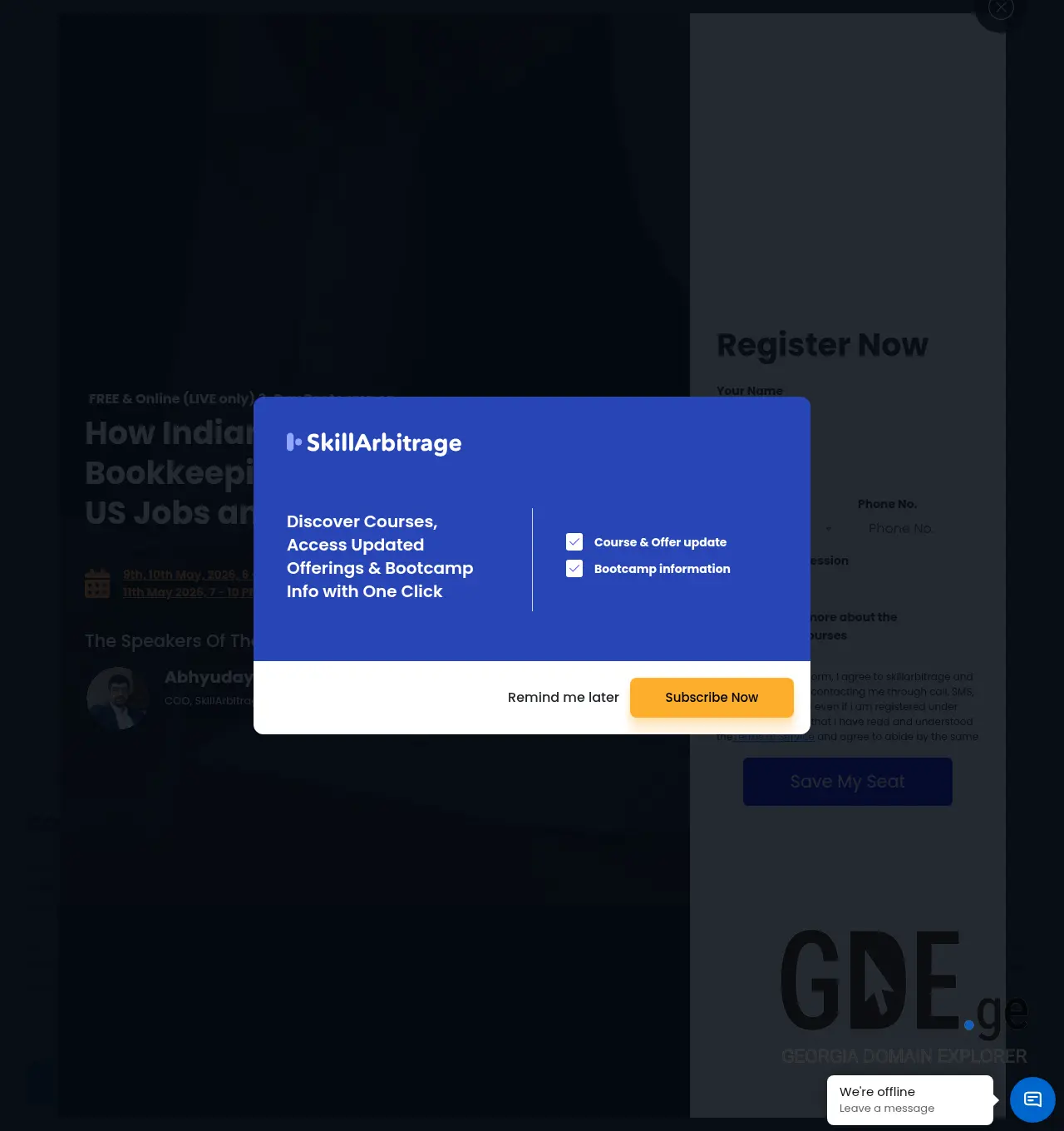 Screenshot of the site skillarbitra.ge at 2026-05-10