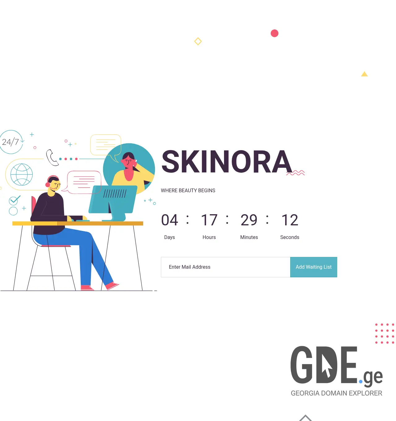 Screenshot of the site skinora.ge at 2026-04-05