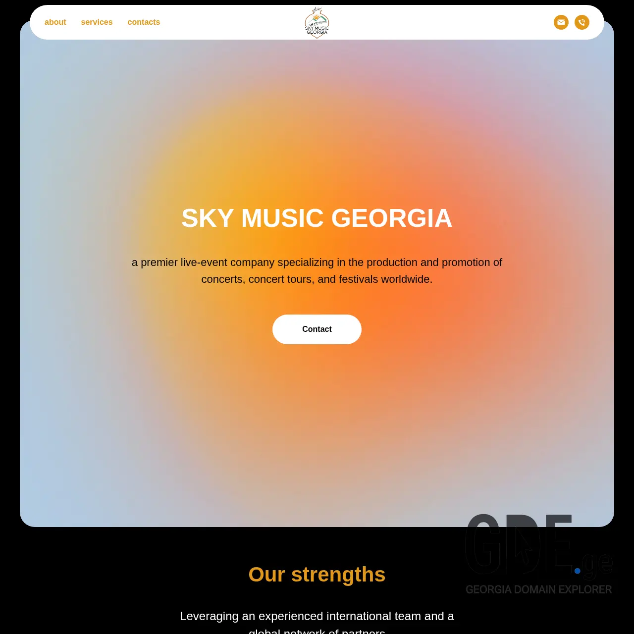 Screenshot of the site skymusic.ge at 2026-04-04