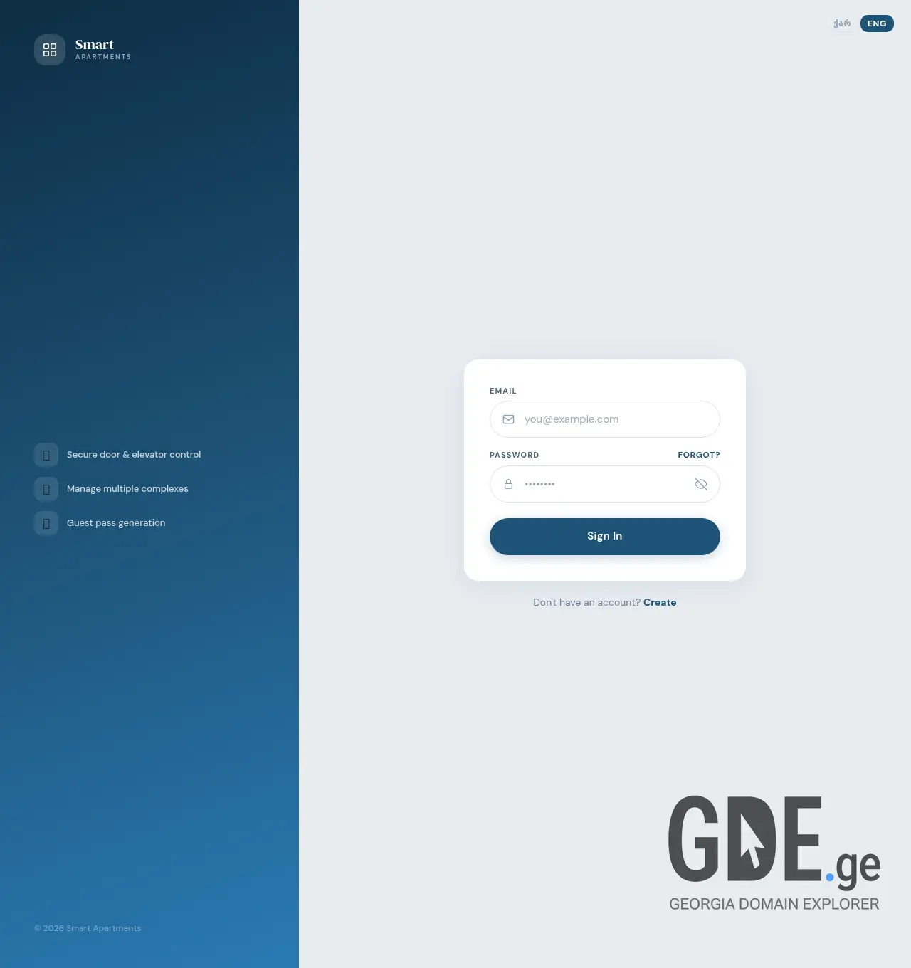 Screenshot of the site smartapartments.ge at 2026-05-28