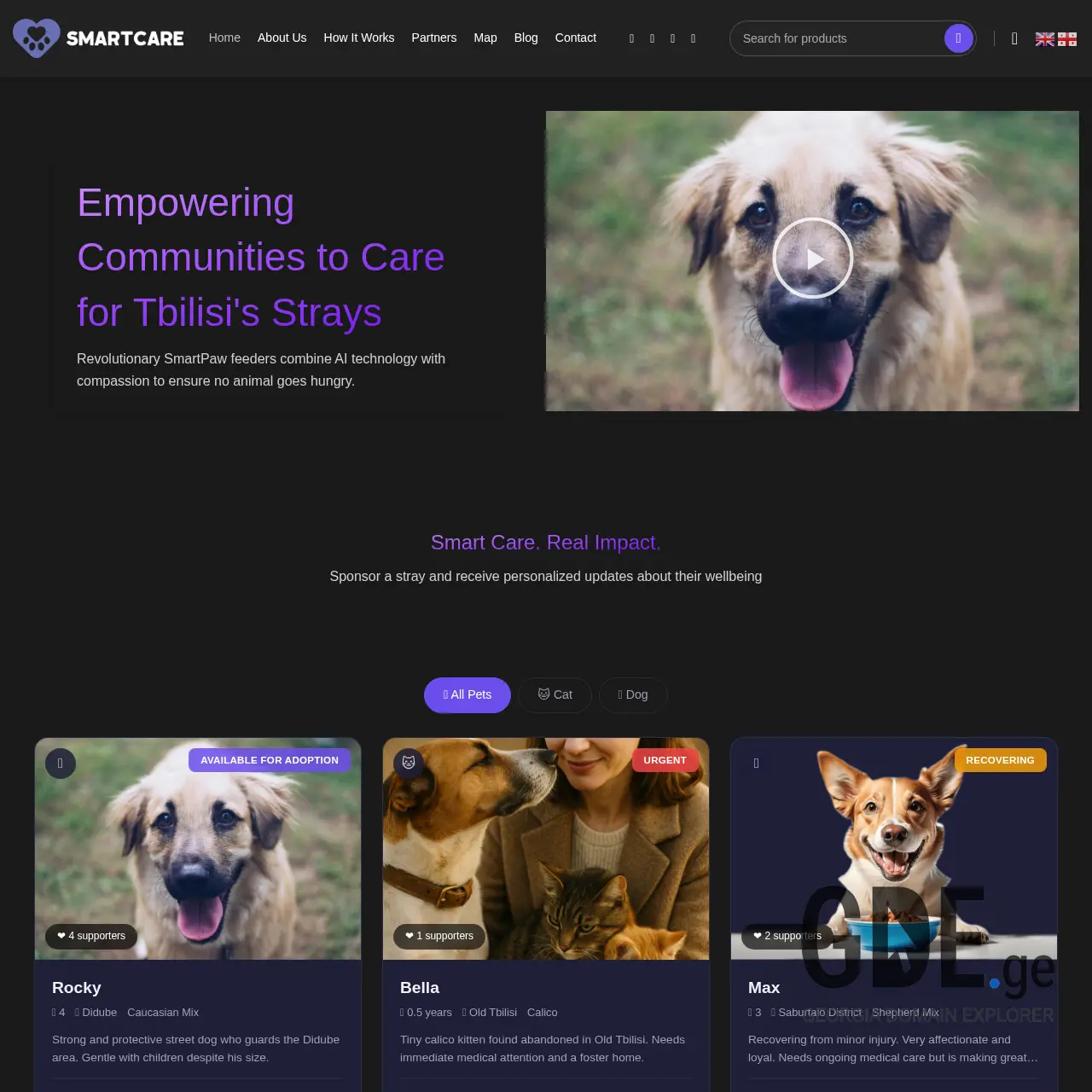 Screenshot of the site smartcare.ge at 2026-03-09