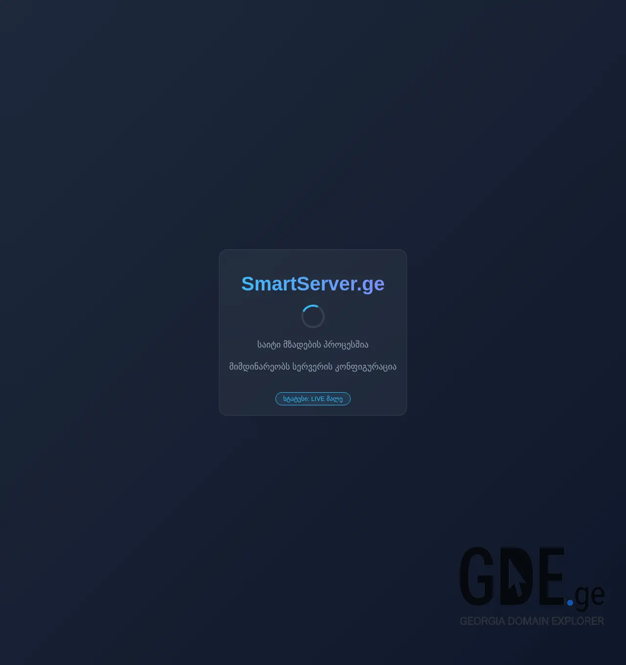 Screenshot of the site smartserver.ge at 2026-05-09