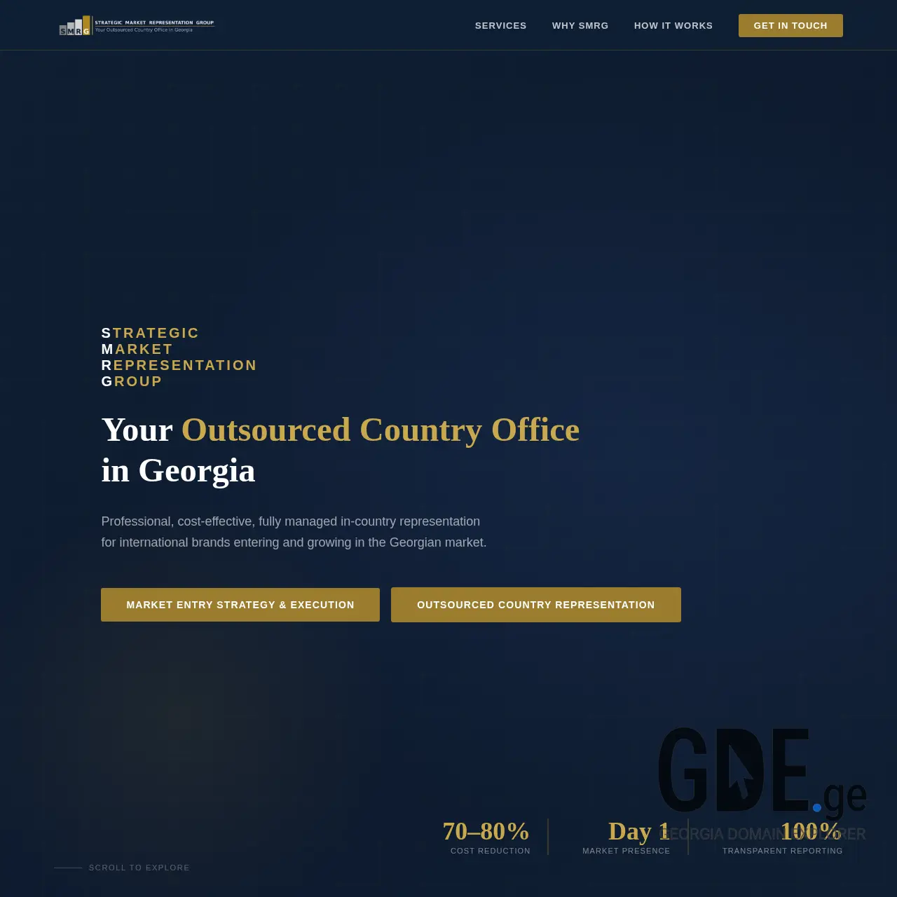 Screenshot of the site smrg.ge at 2026-03-19