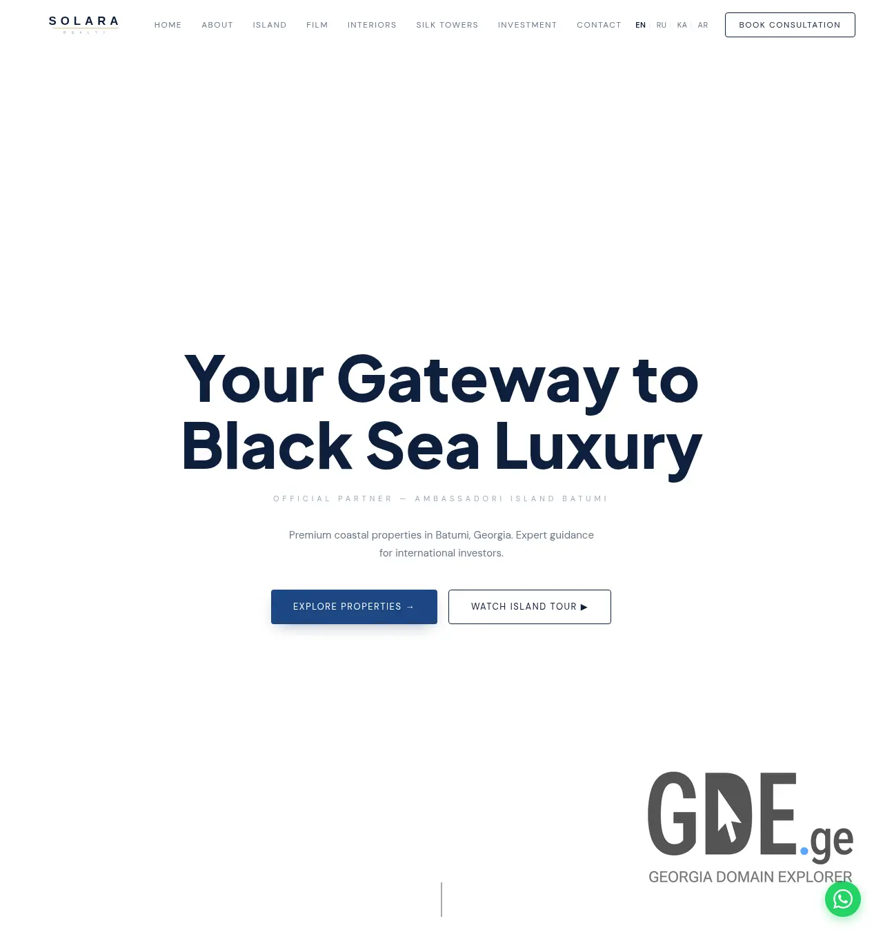 Screenshot of the site solara.ge at 2026-05-04