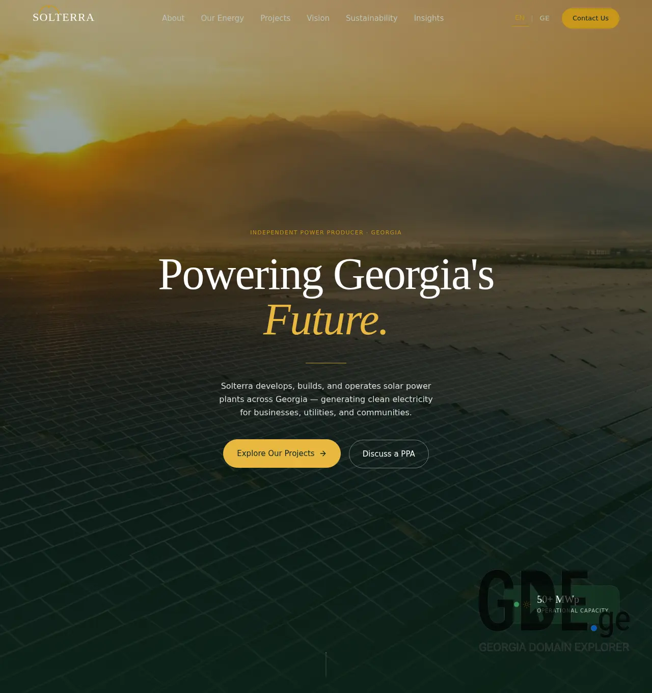 Screenshot of the site solterra.ge at 2026-05-14