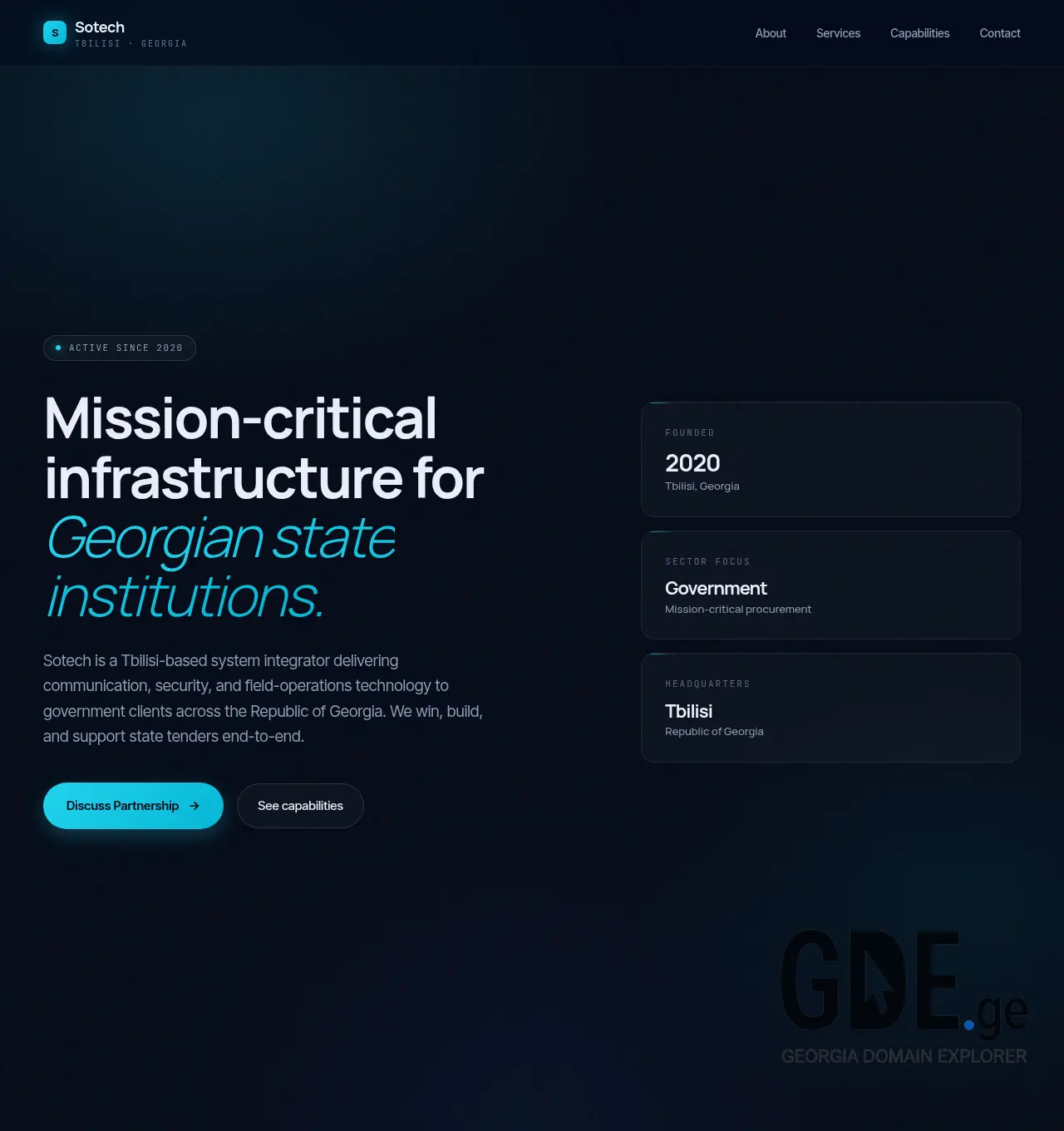 Screenshot of the site sotech.ge at 2026-05-08