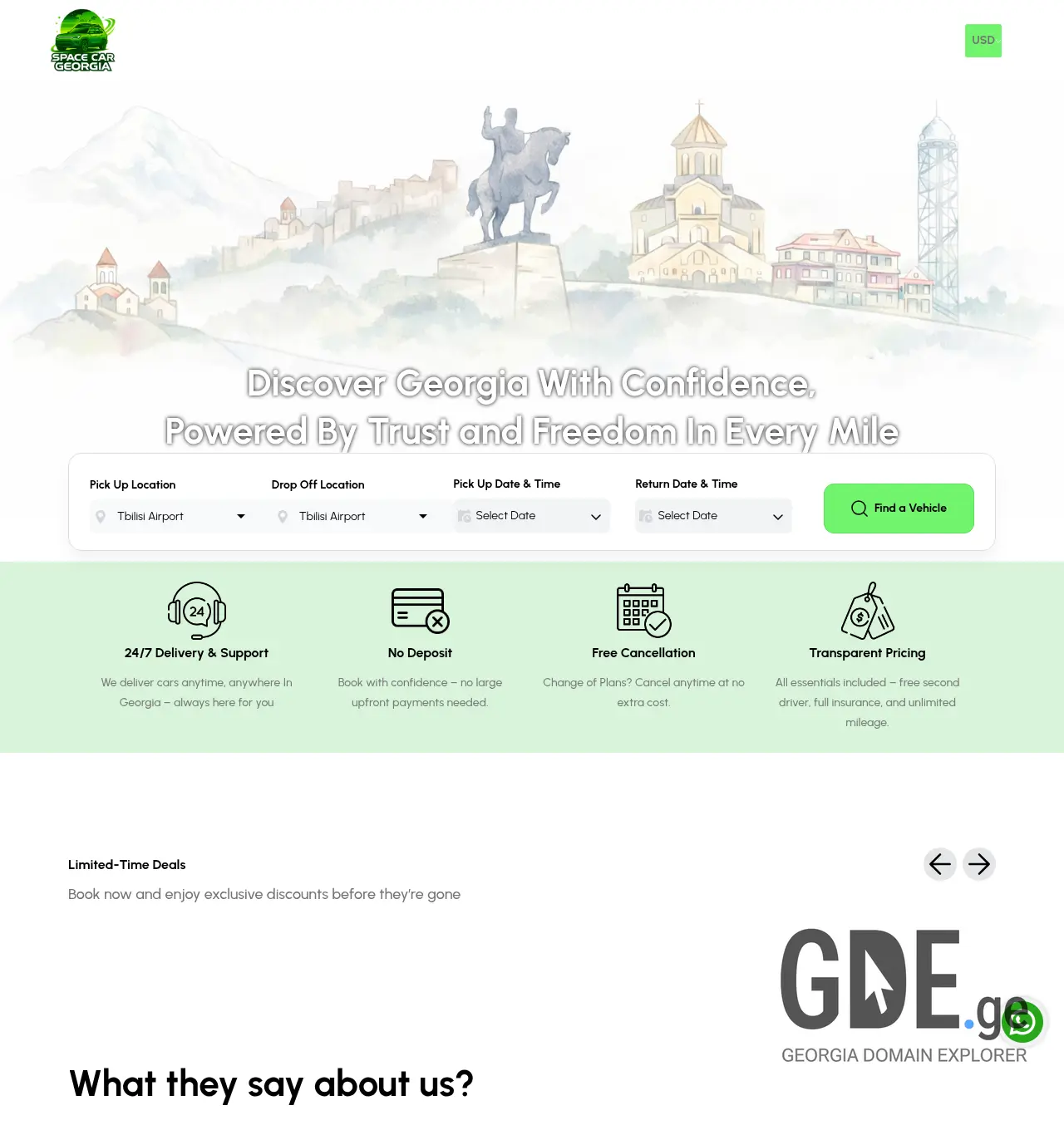 Screenshot of the site spacecar.ge at 2026-05-11