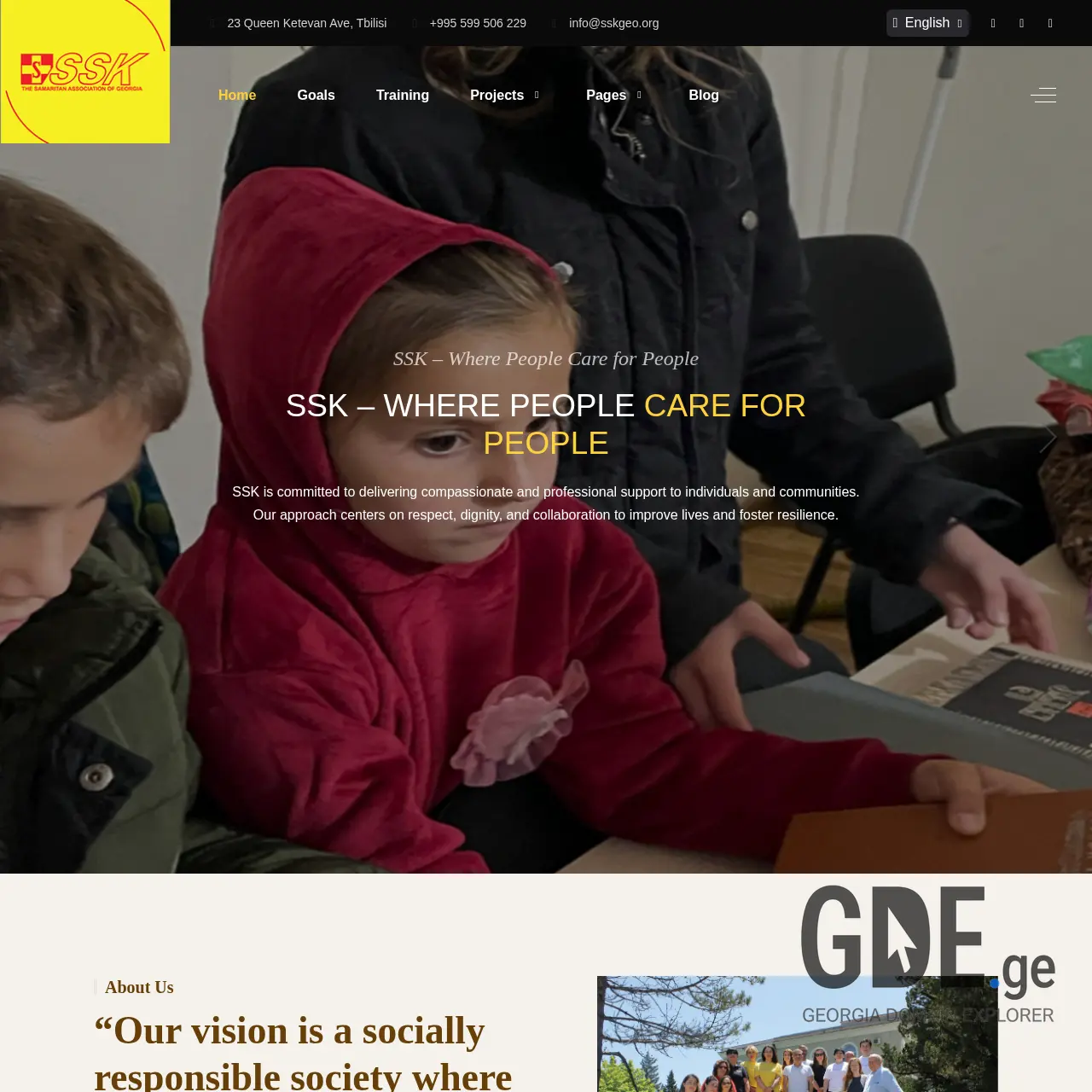 Screenshot of the site ssk.ge at 2026-03-27