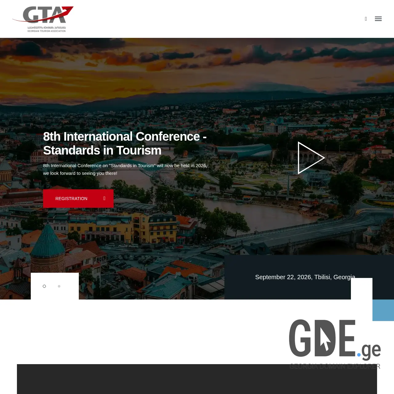 Screenshot of the site standardsintourism.ge at 2026-03-27