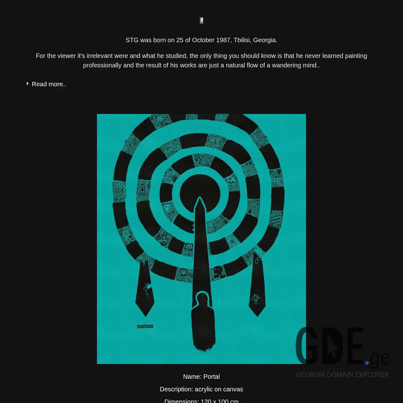 Screenshot of the site stgart.ge at 2026-03-27
