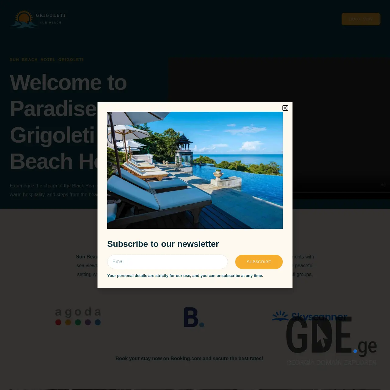 Screenshot of the site sunbeach.ge at 2026-03-27