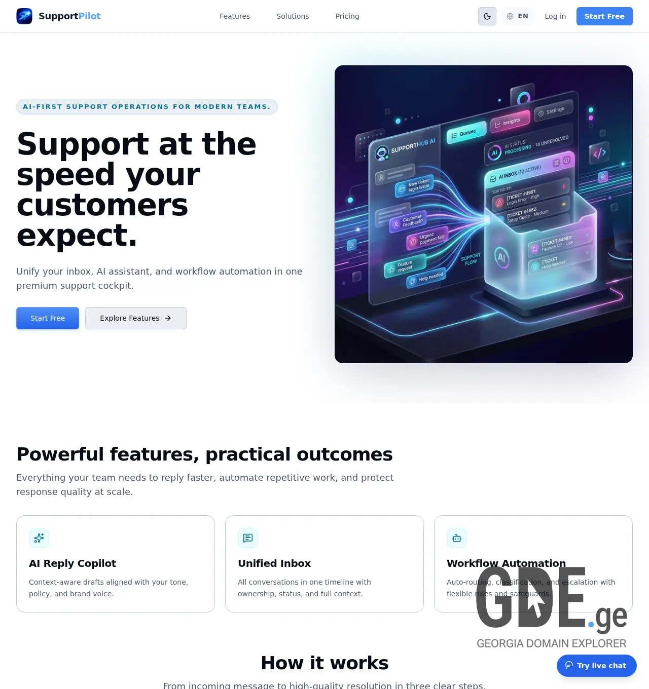 Screenshot of the site supportpilot.ge at 2026-06-11