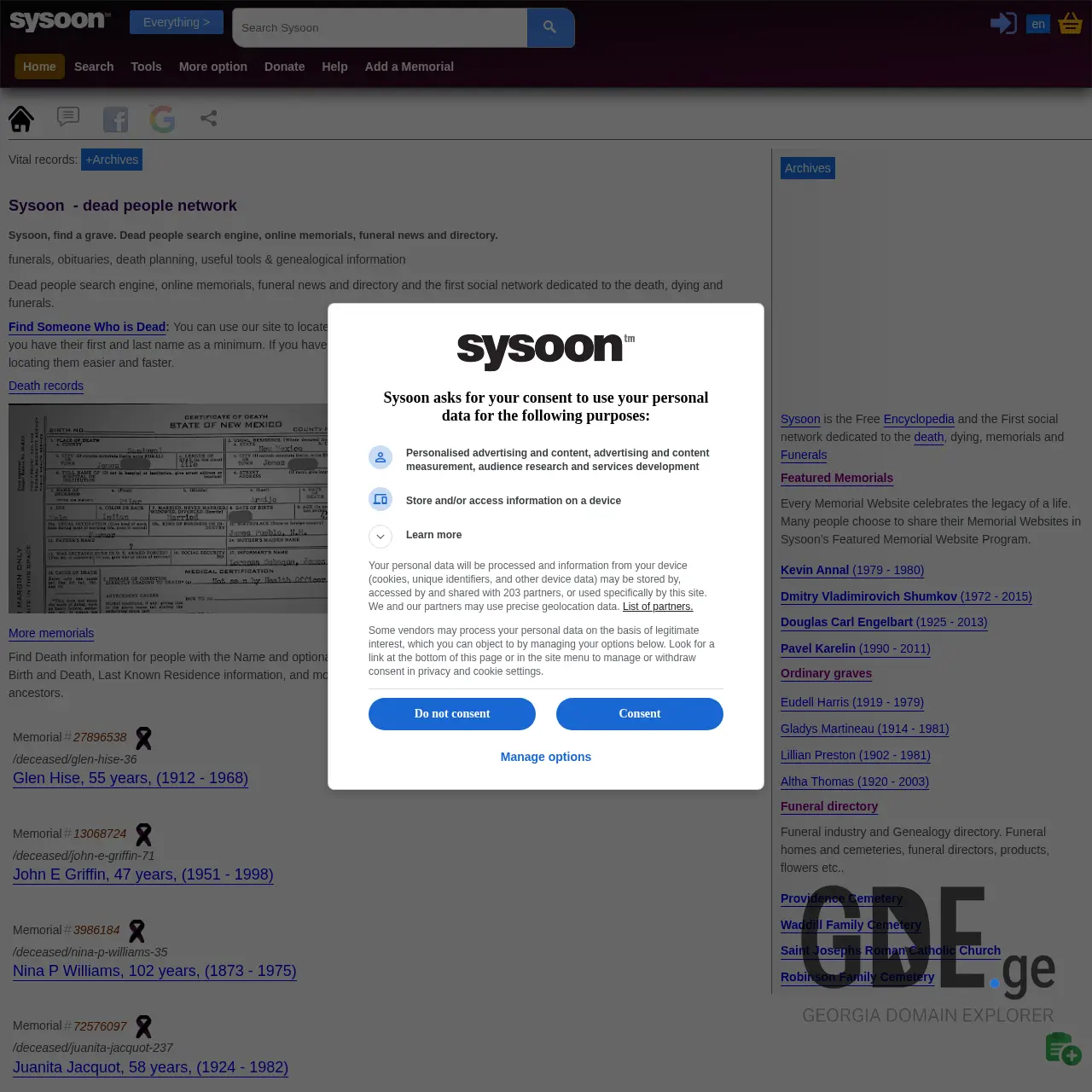 Screenshot of the site sysoon.ge at 2026-03-27
