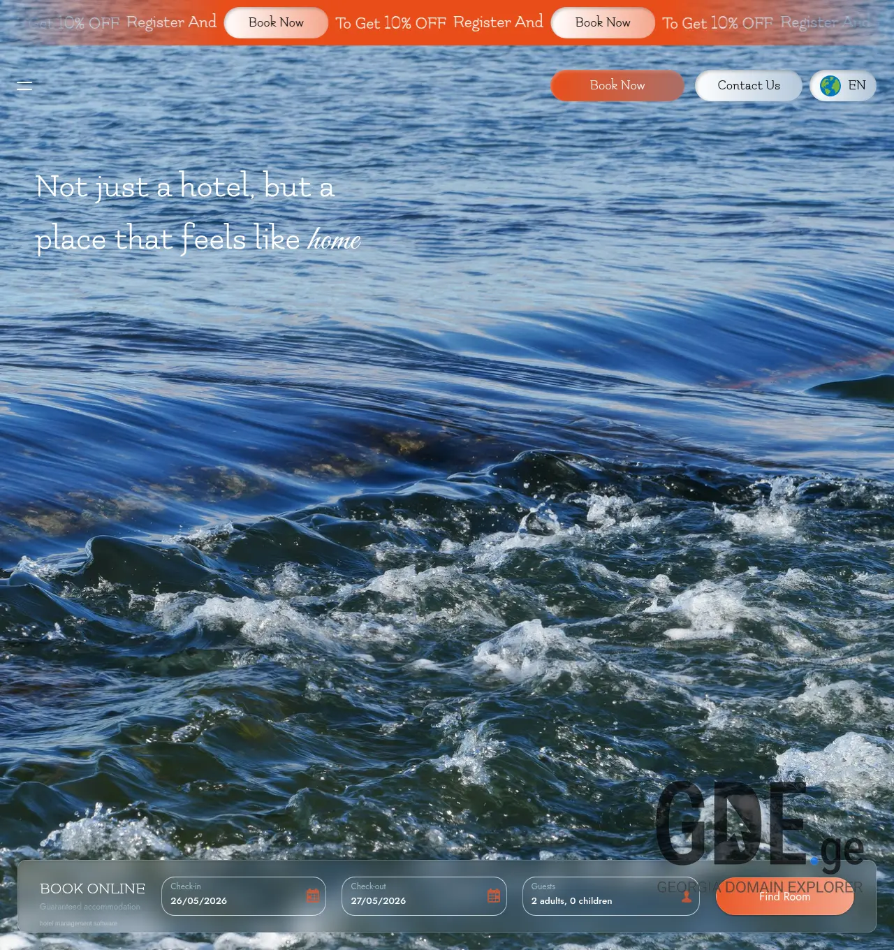 Screenshot of the site tangerine-hotel.ge at 2026-05-26