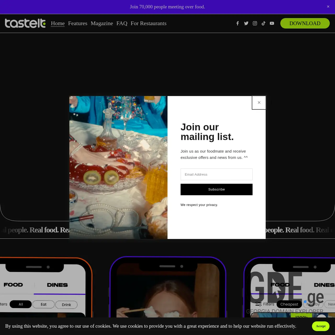 Screenshot of the site tasteit.ge at 2026-03-26