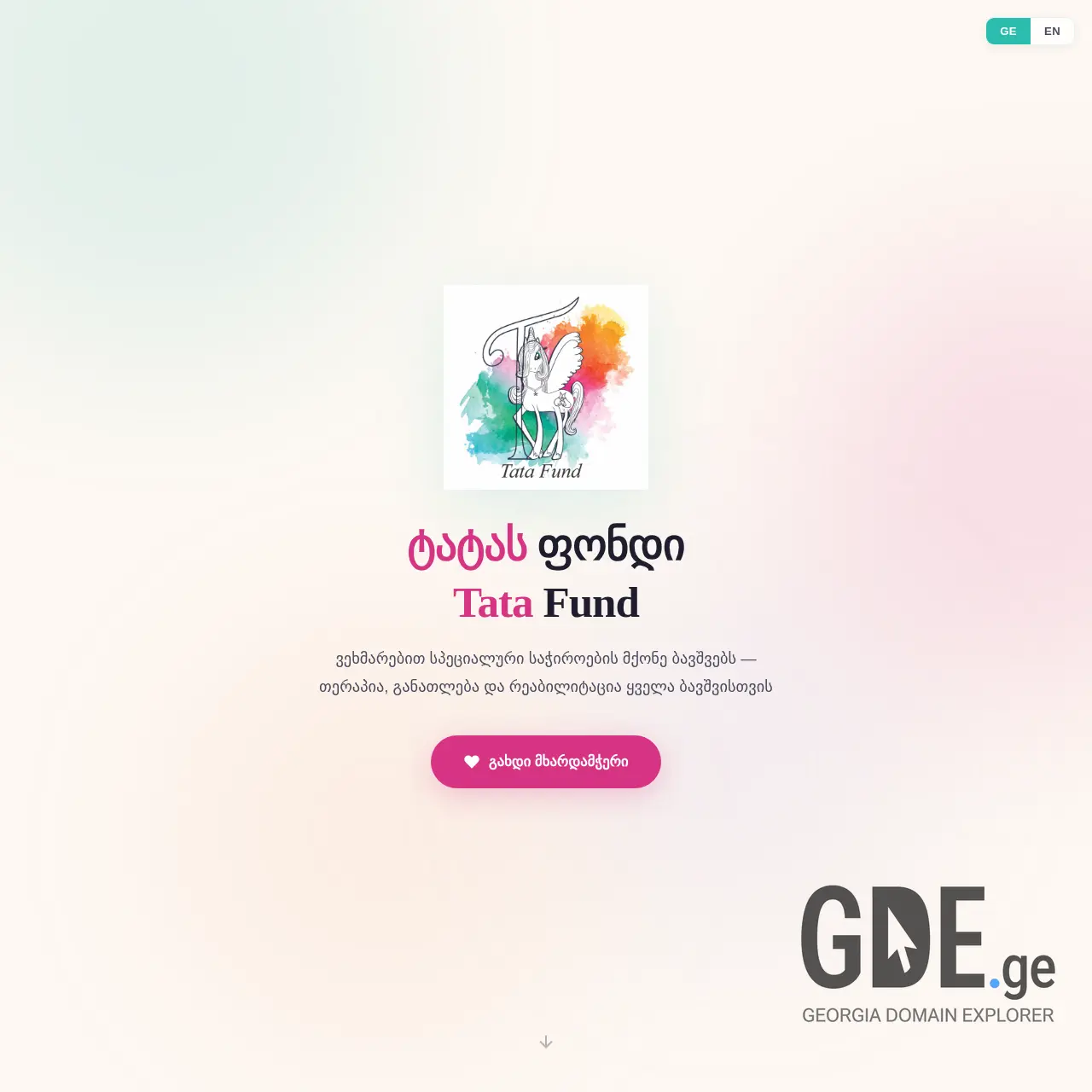 Screenshot of the site tatafund.ge at 2026-03-02