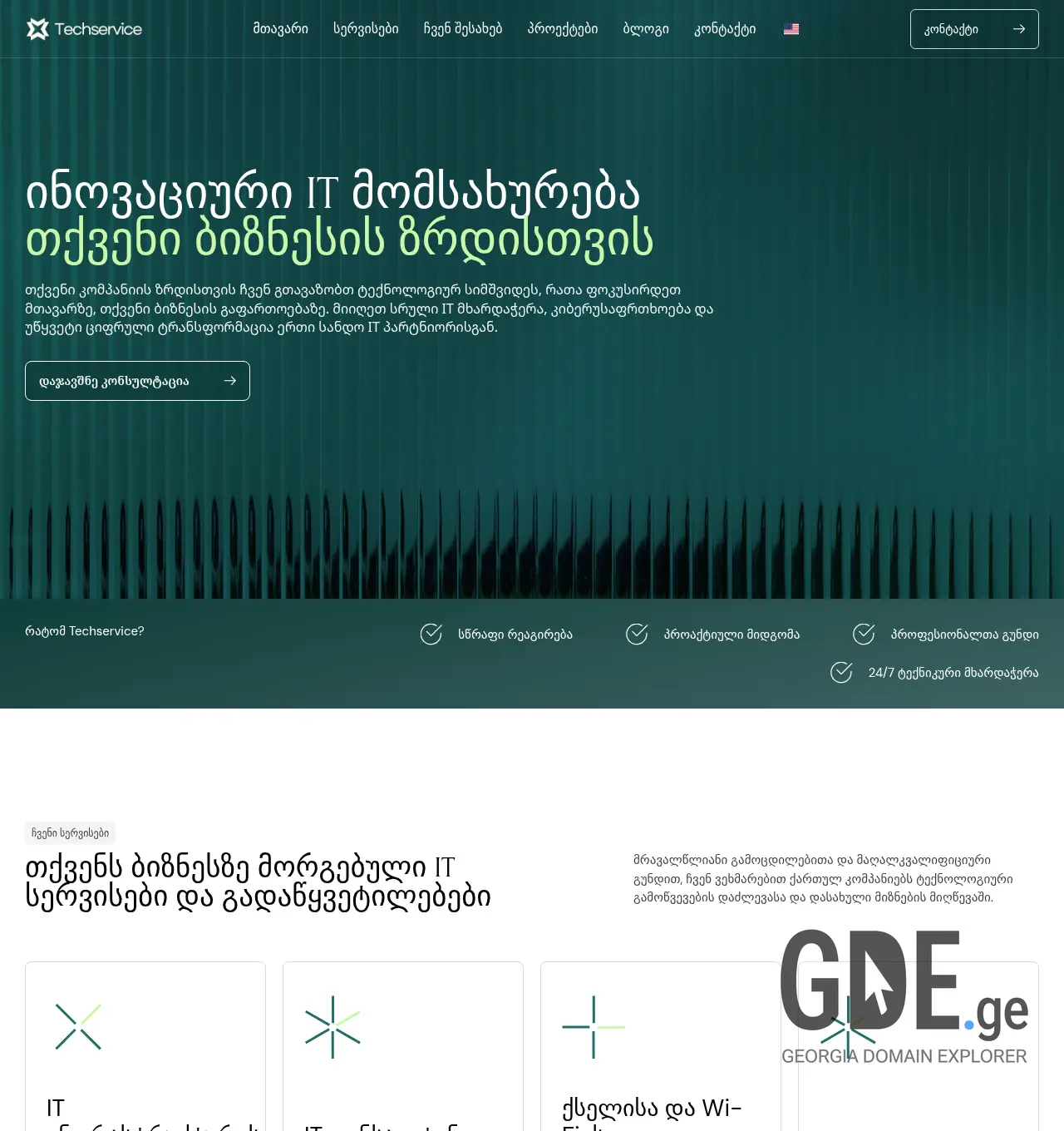 Screenshot of the site techservice.ge at 2026-05-13