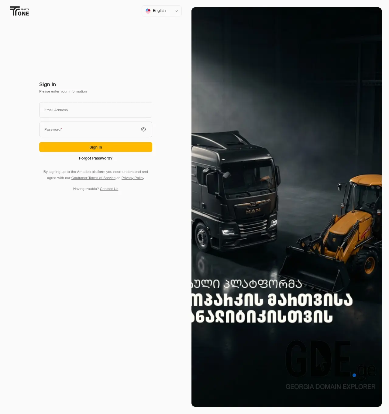 Screenshot of the site tegetaone.ge at 2026-07-15