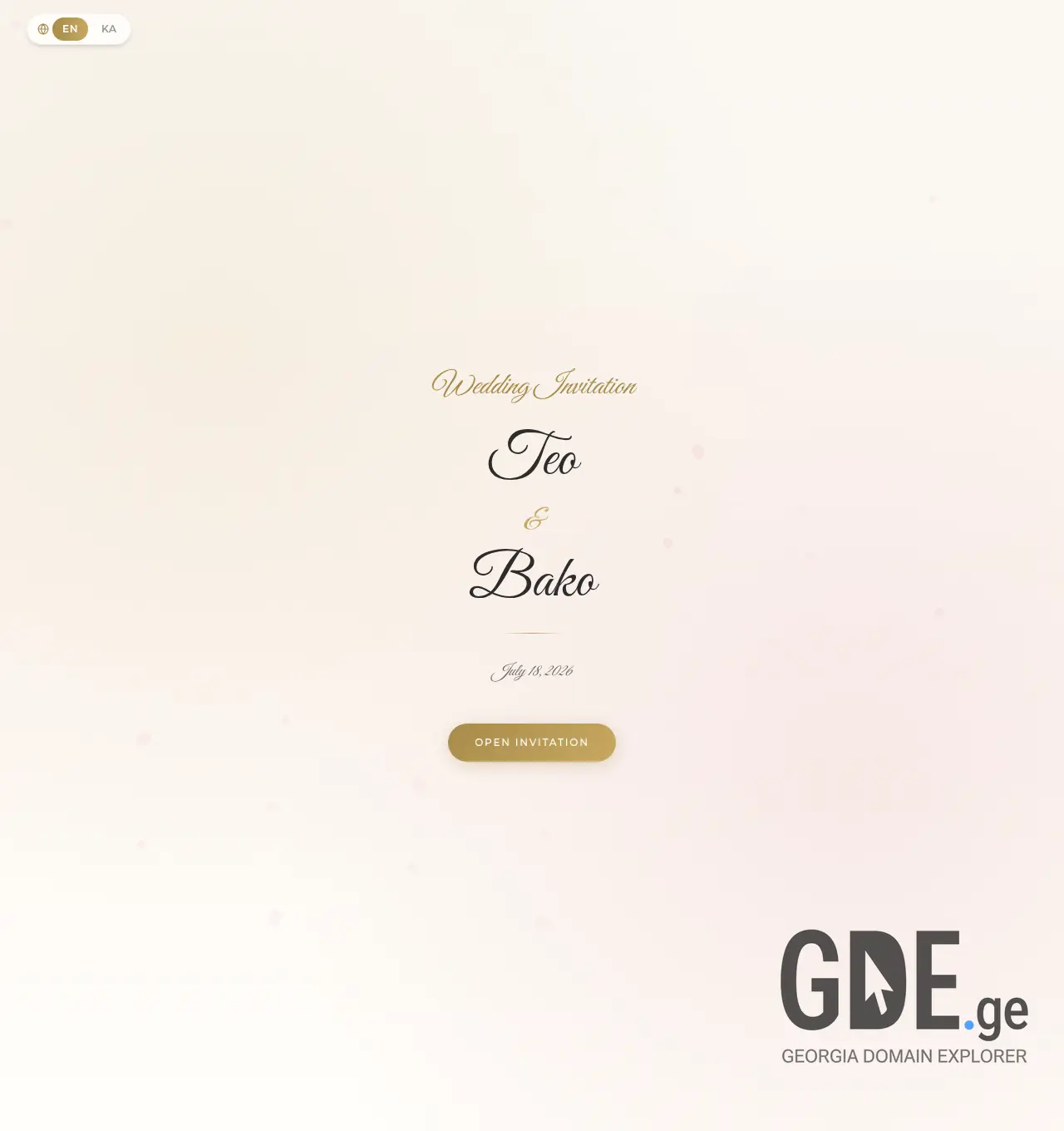 Screenshot of the site teobakowedding.ge at 2026-06-14