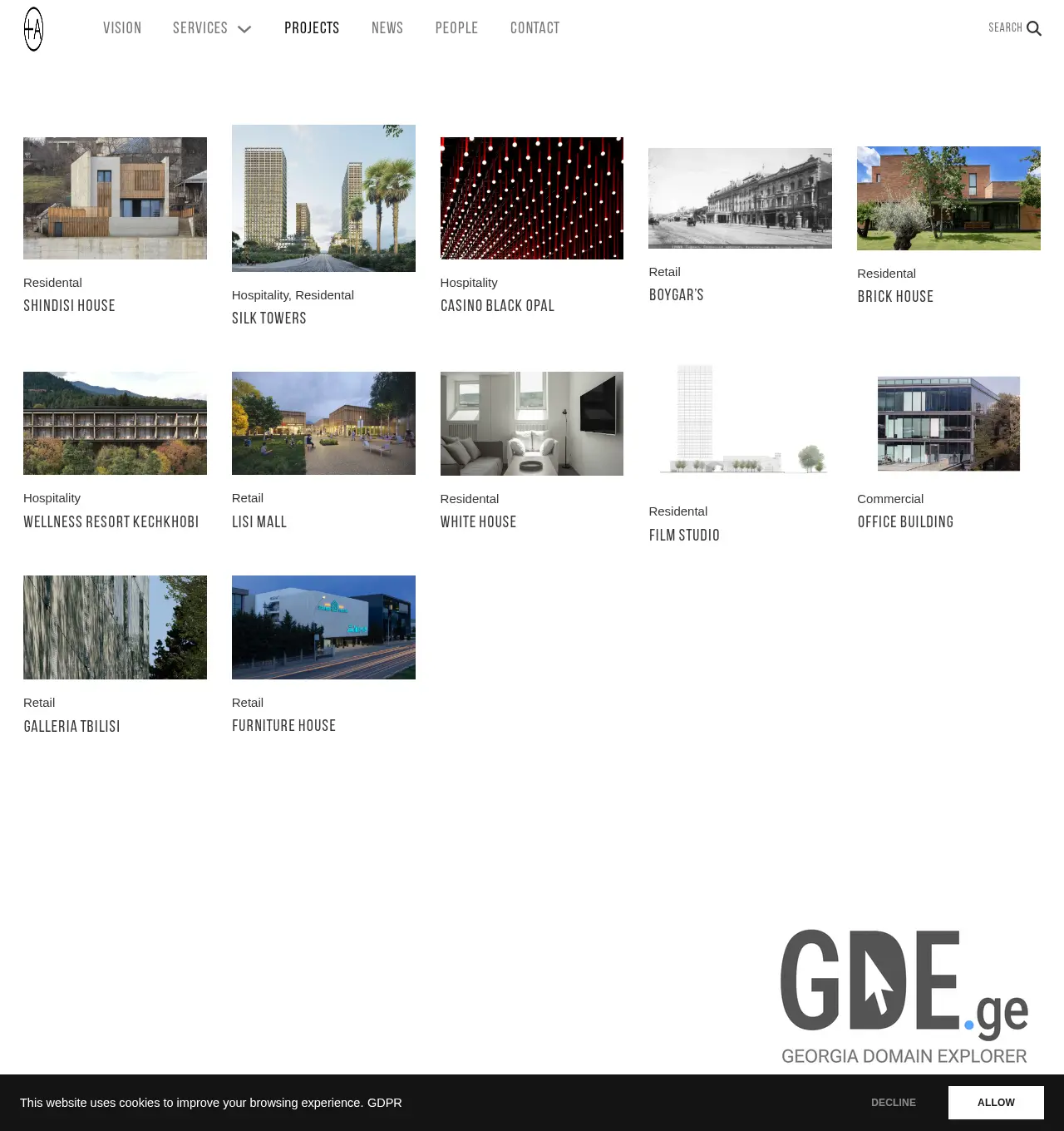 Screenshot of the site thearchitects.ge at 2026-06-17