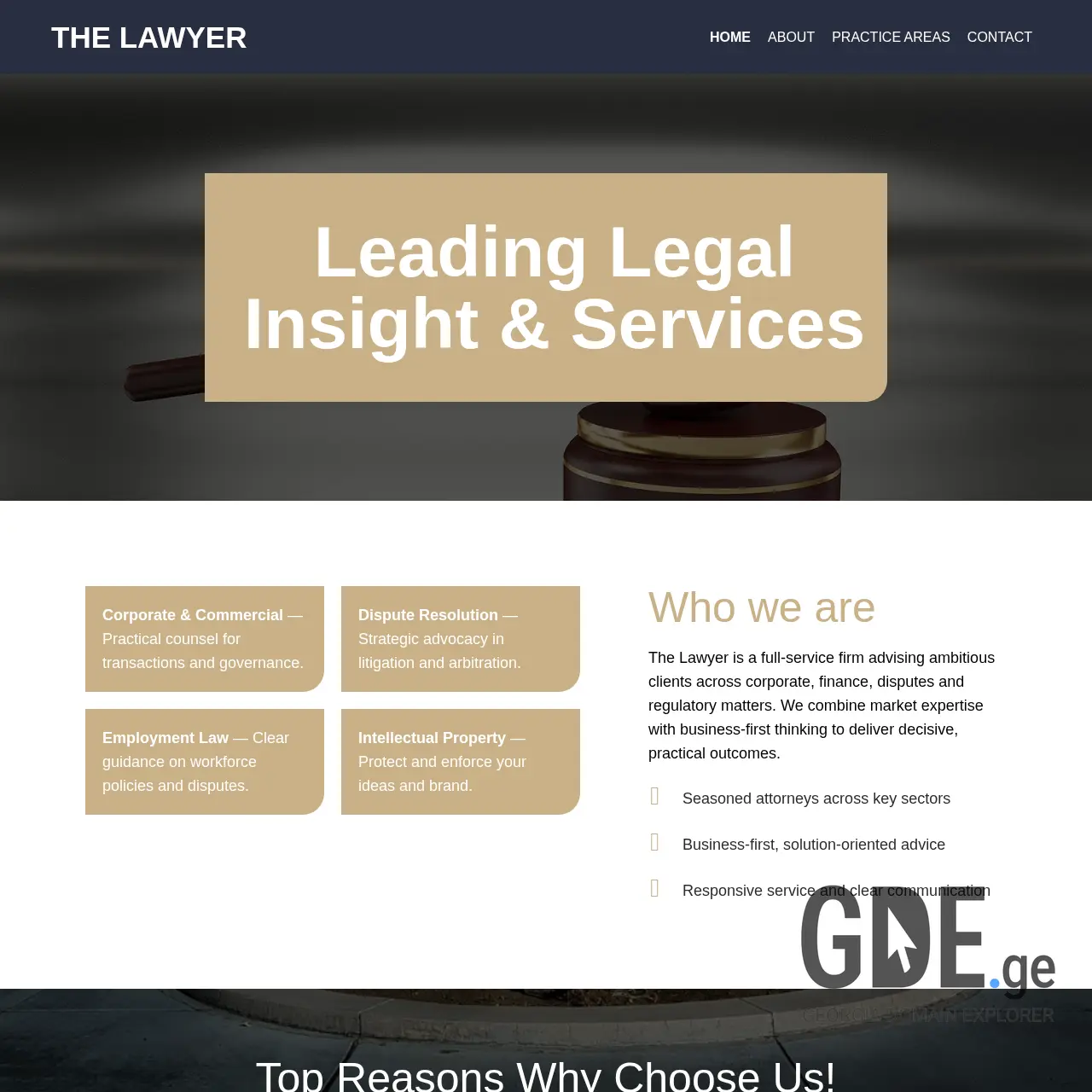 Screenshot of the site thelawyer.ge at 2026-03-04