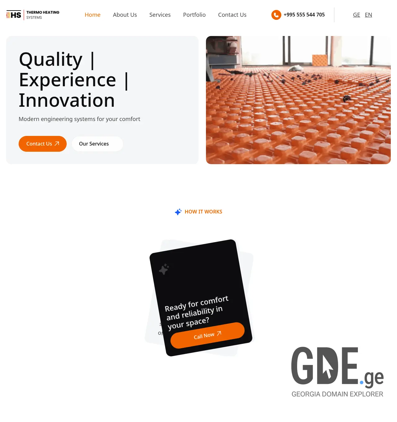 Screenshot of the site thermoheating.ge at 2026-05-22