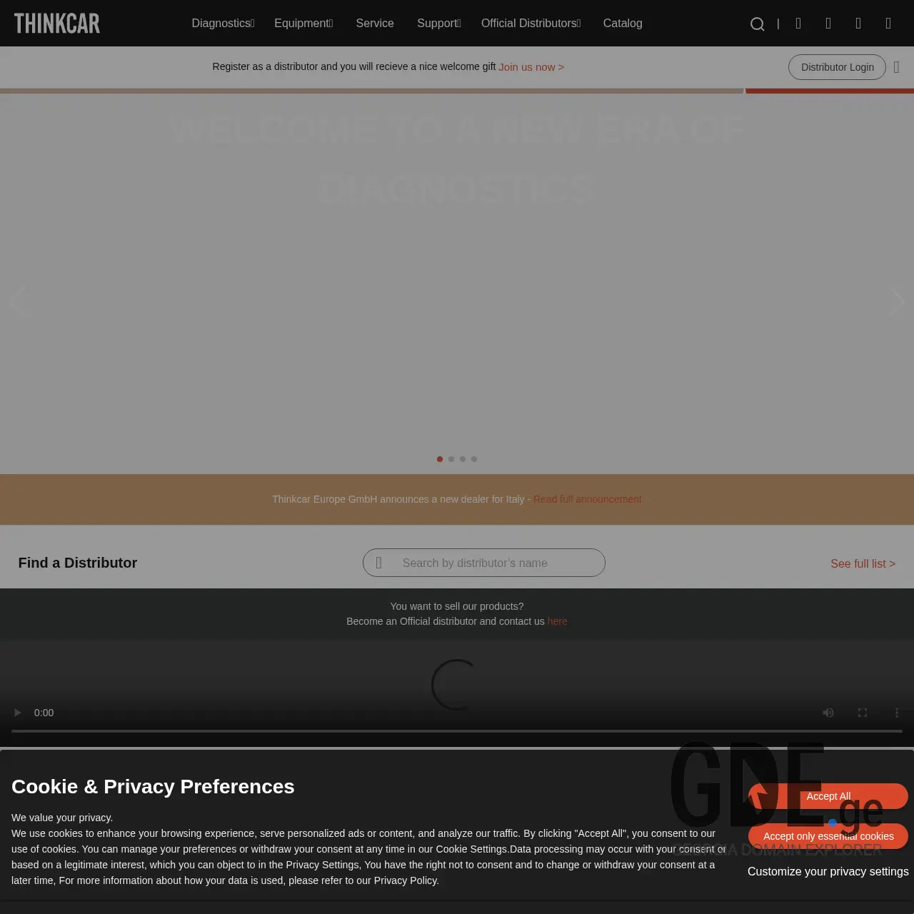 Screenshot of the site thinkcar.ge at 2026-03-25