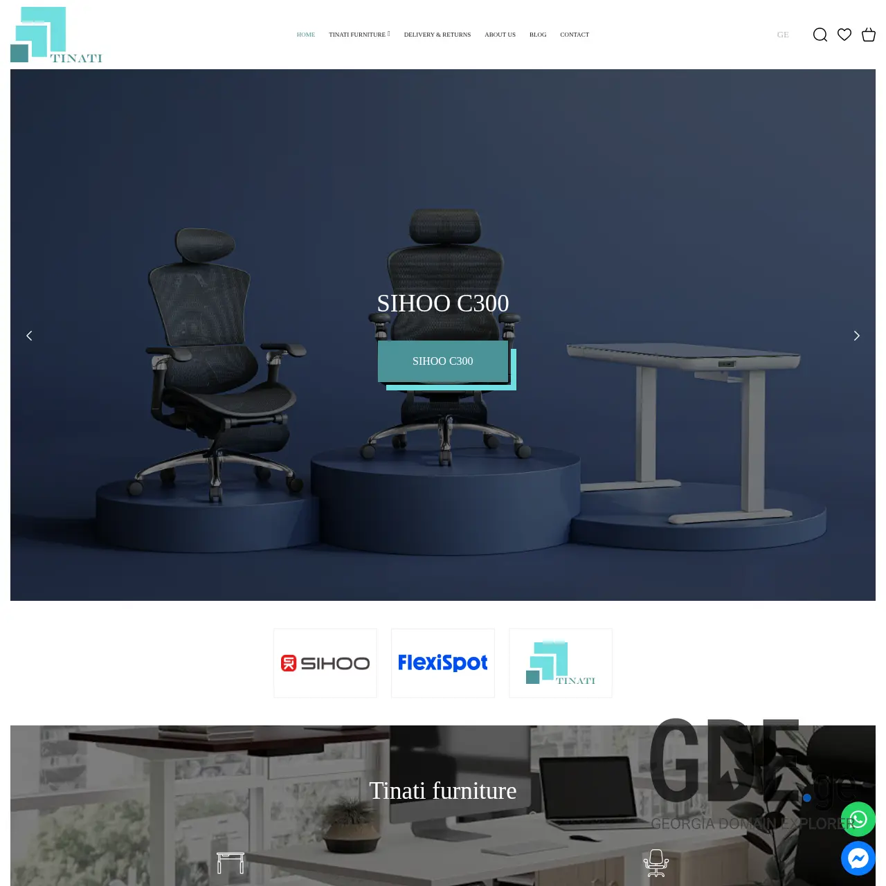 Screenshot of the site tinati.ge at 2026-03-27