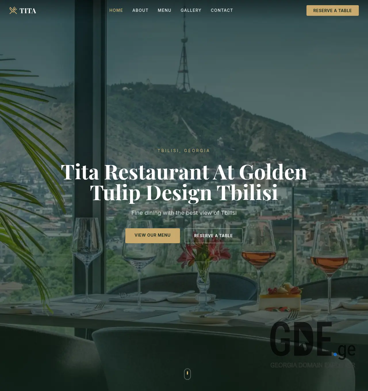Screenshot of the site titarestaurant.ge at 2026-07-09