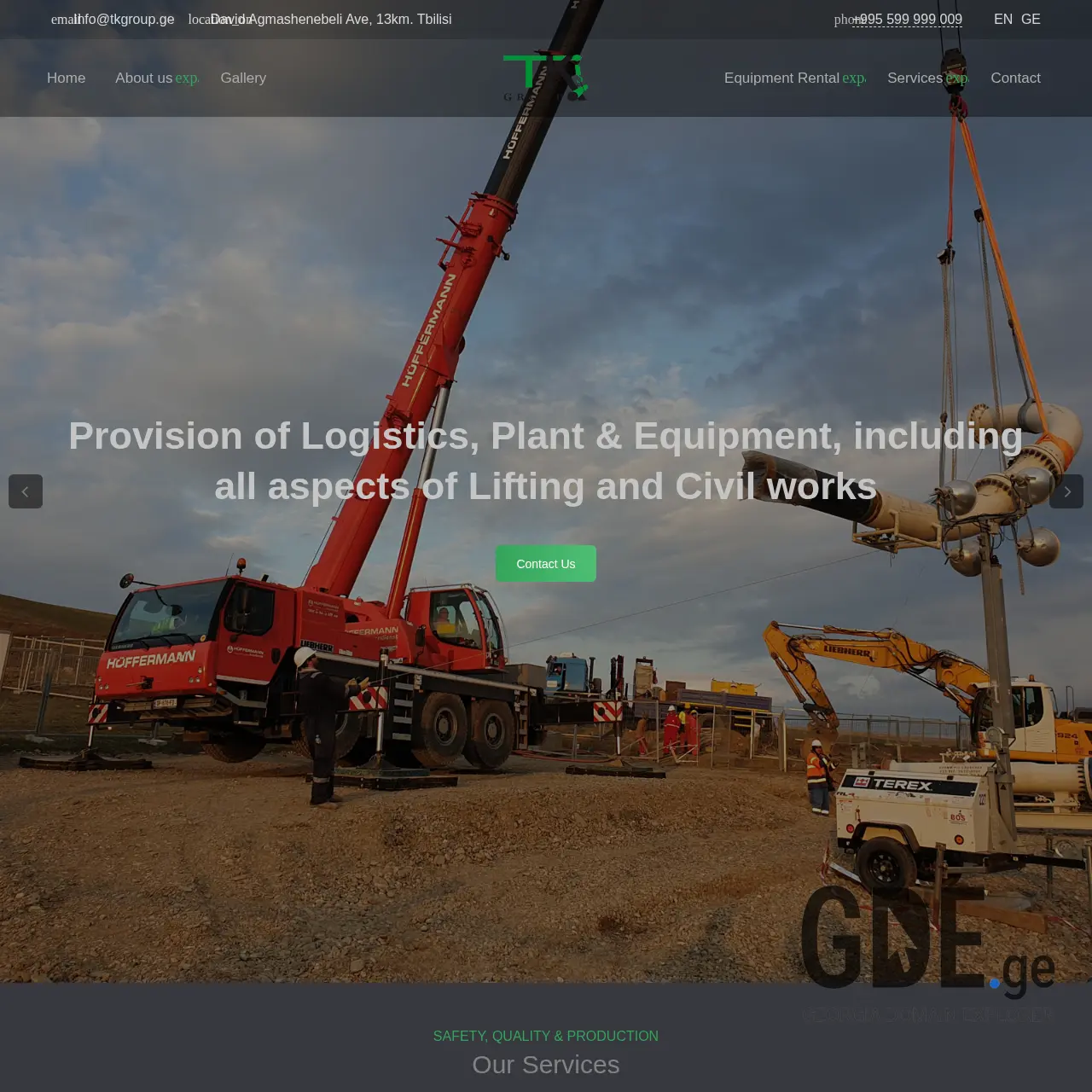 Screenshot of the site tkgroup.ge at 2026-03-02