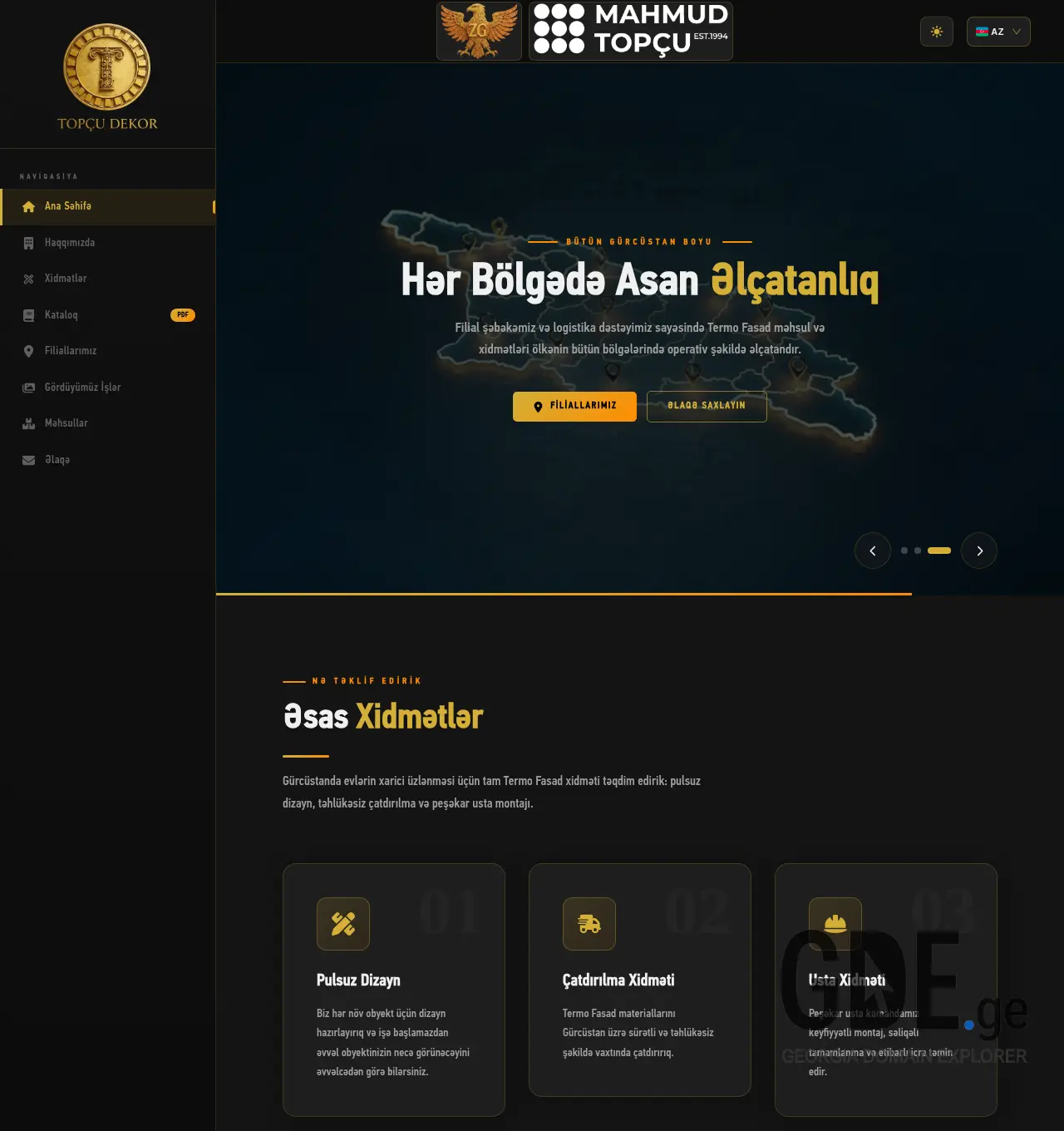 Screenshot of the site topcu.ge at 2026-04-28