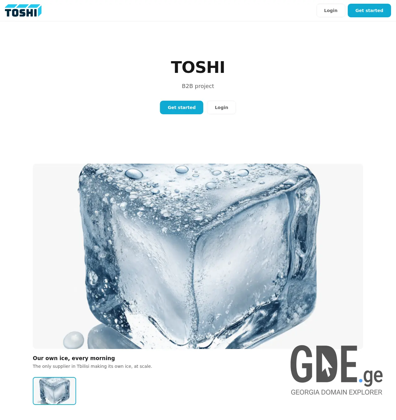 Screenshot of the site toshi.ge at 2026-07-07