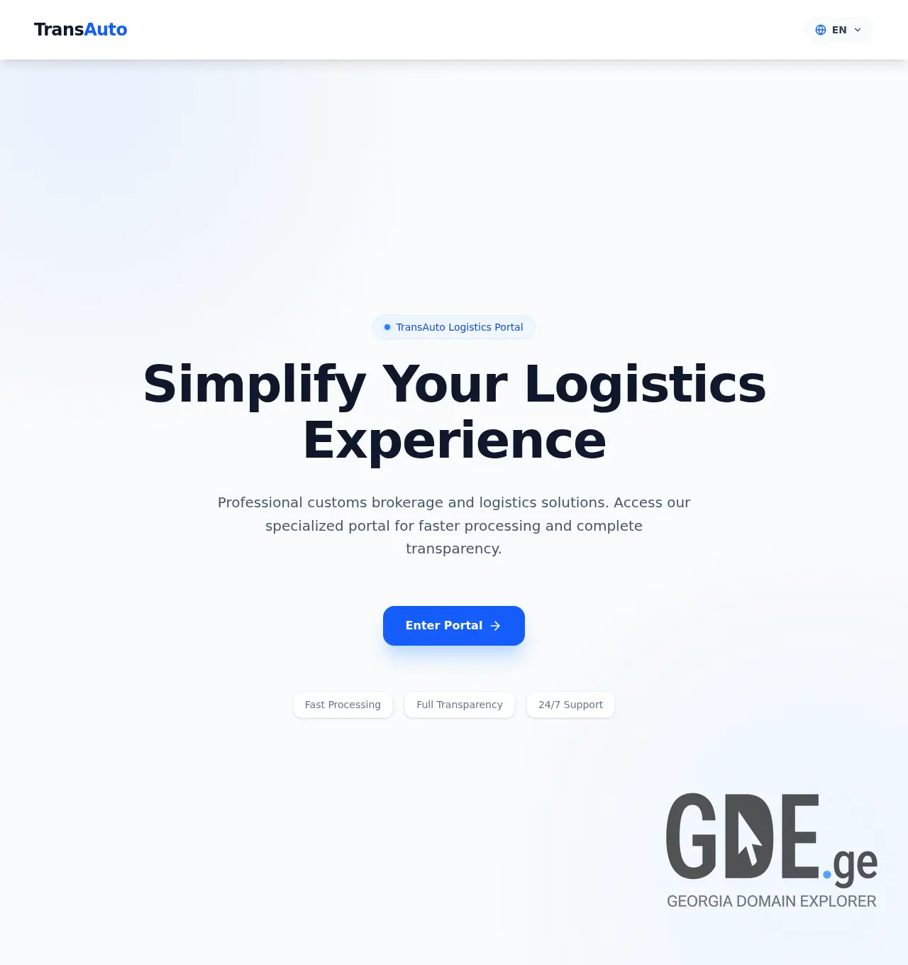 Screenshot of the site transauto.ge at 2026-04-28