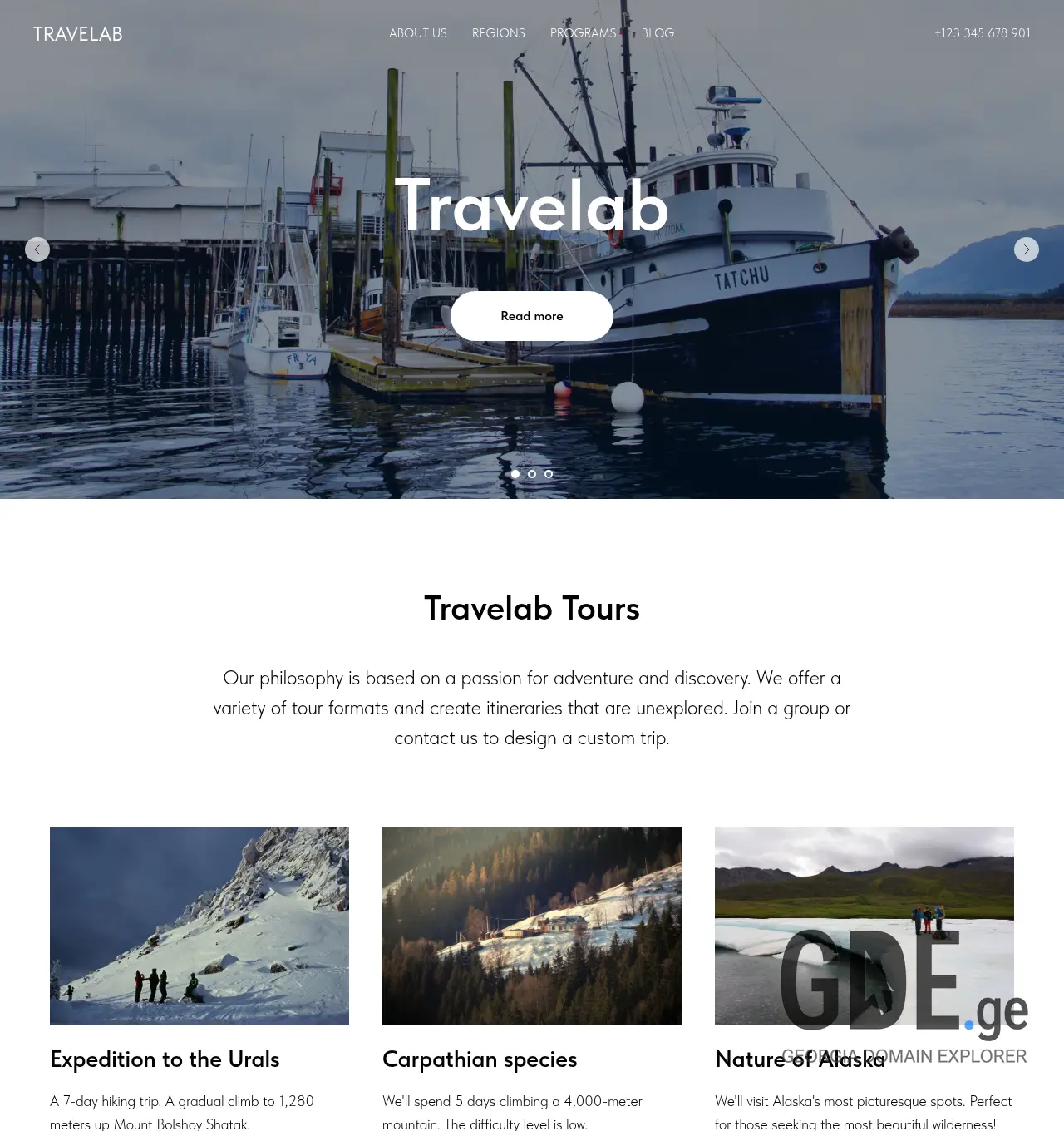 Screenshot of the site travelab.ge at 2026-05-13