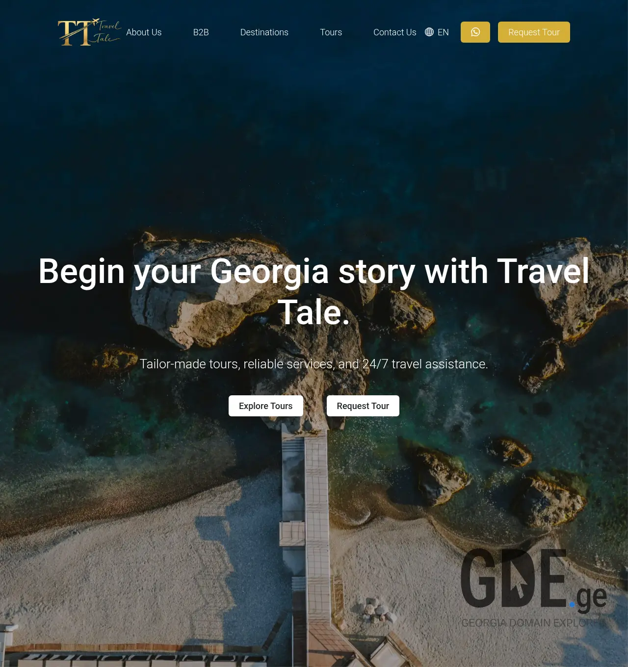 Screenshot of the site traveltale.ge at 2026-06-19