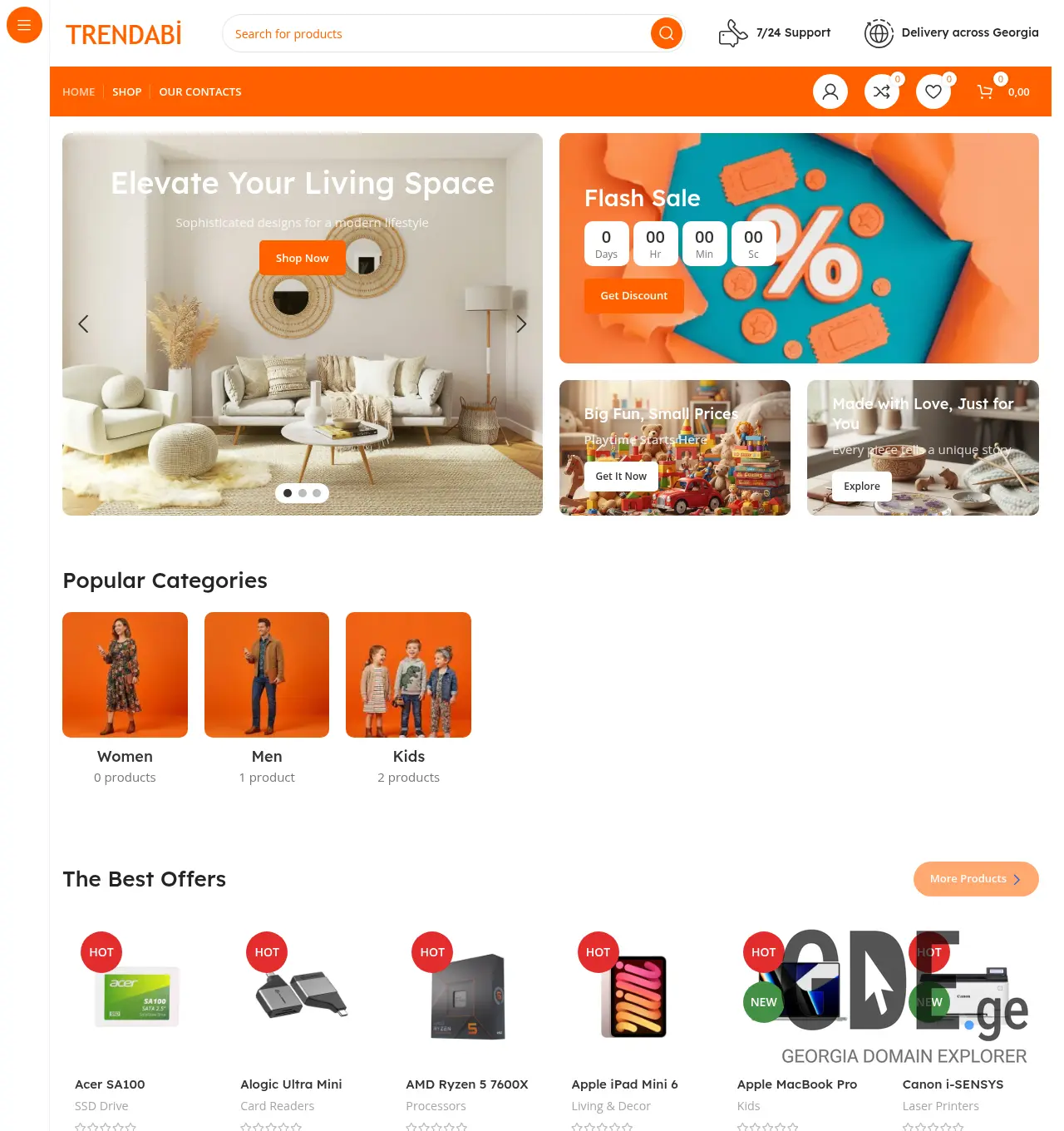 Screenshot of the site trendabi.ge at 2026-06-01