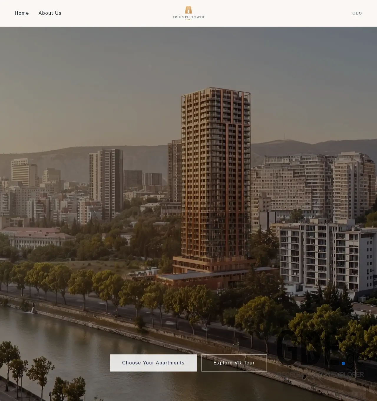 Screenshot of the site triumphtower.ge at 2026-07-18