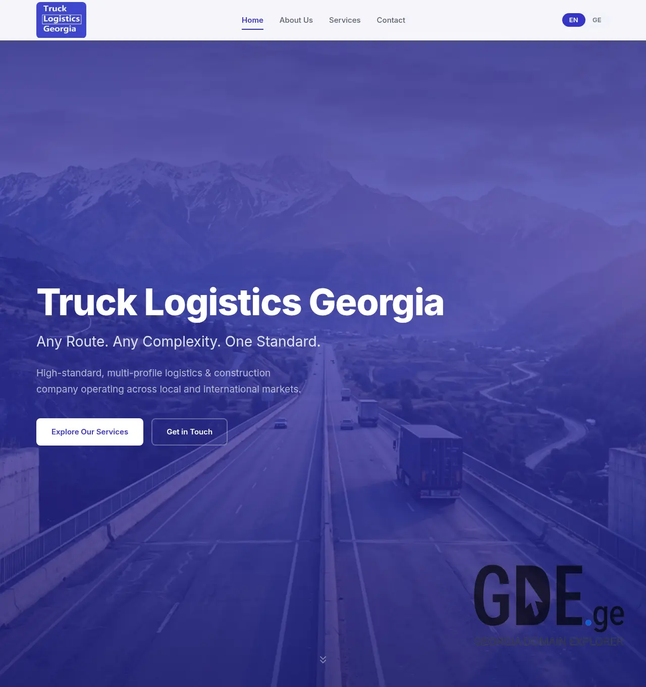 Screenshot of the site trucklog.ge at 2026-04-08