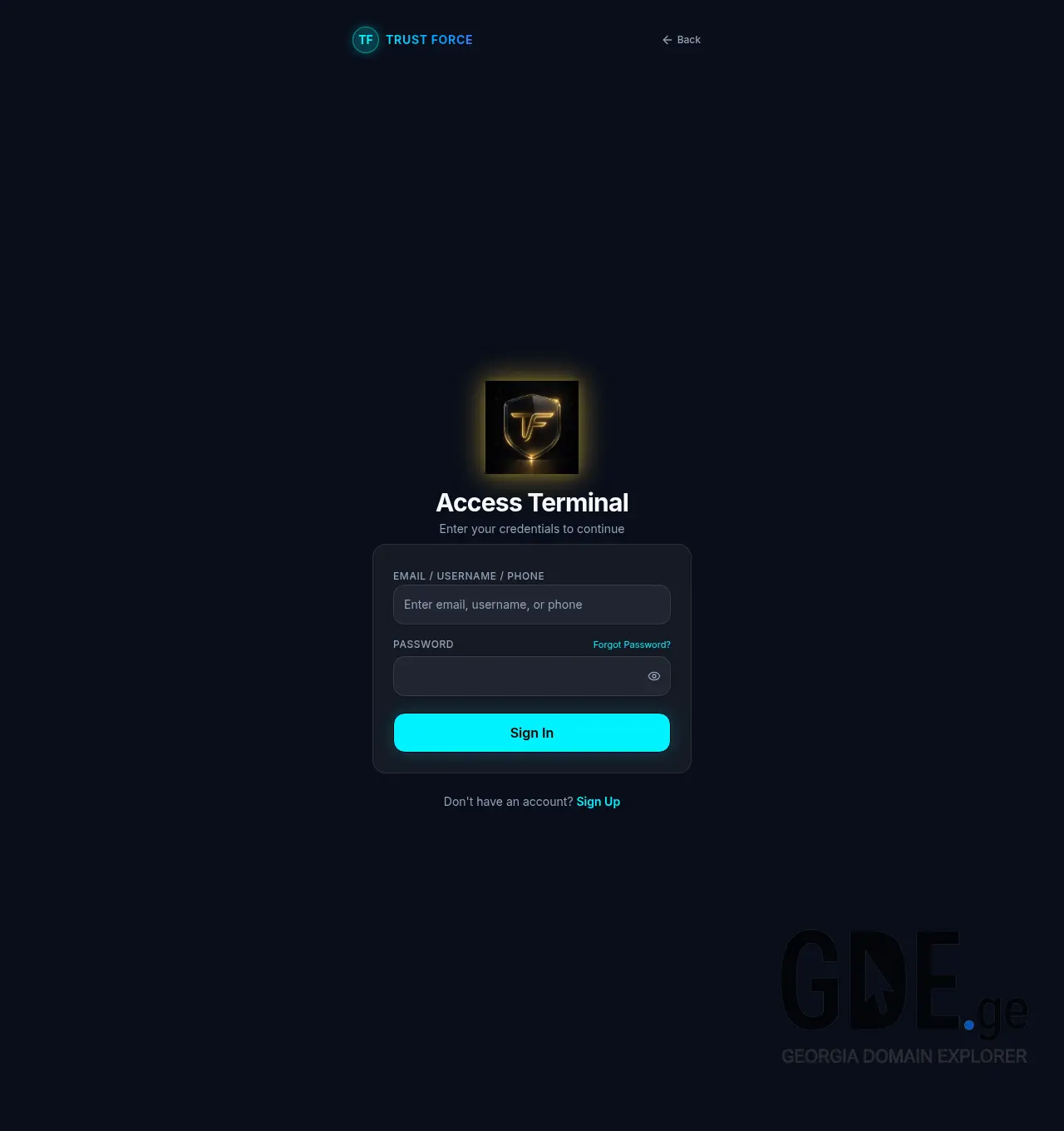 Screenshot of the site trustforce.ge at 2026-06-16