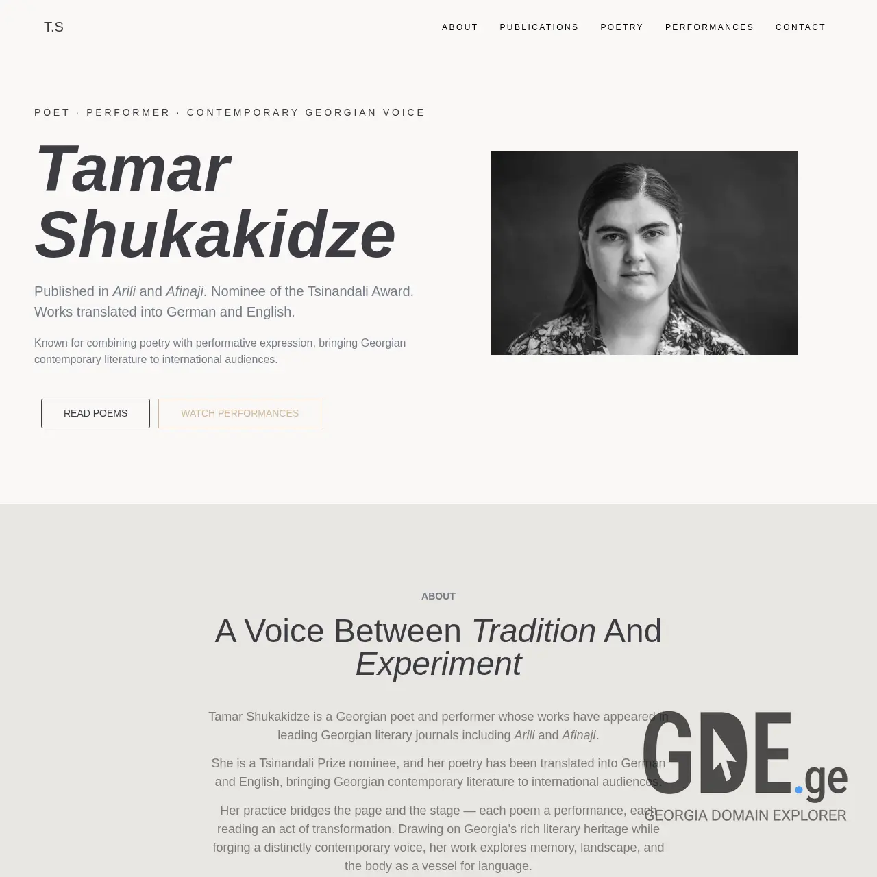 Screenshot of the site tsh.ge at 2026-03-26